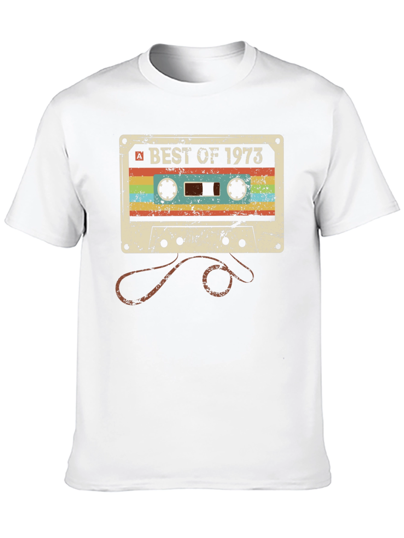 Black Retro Cassette Tape Best of 1973 Graphic Tee view 10