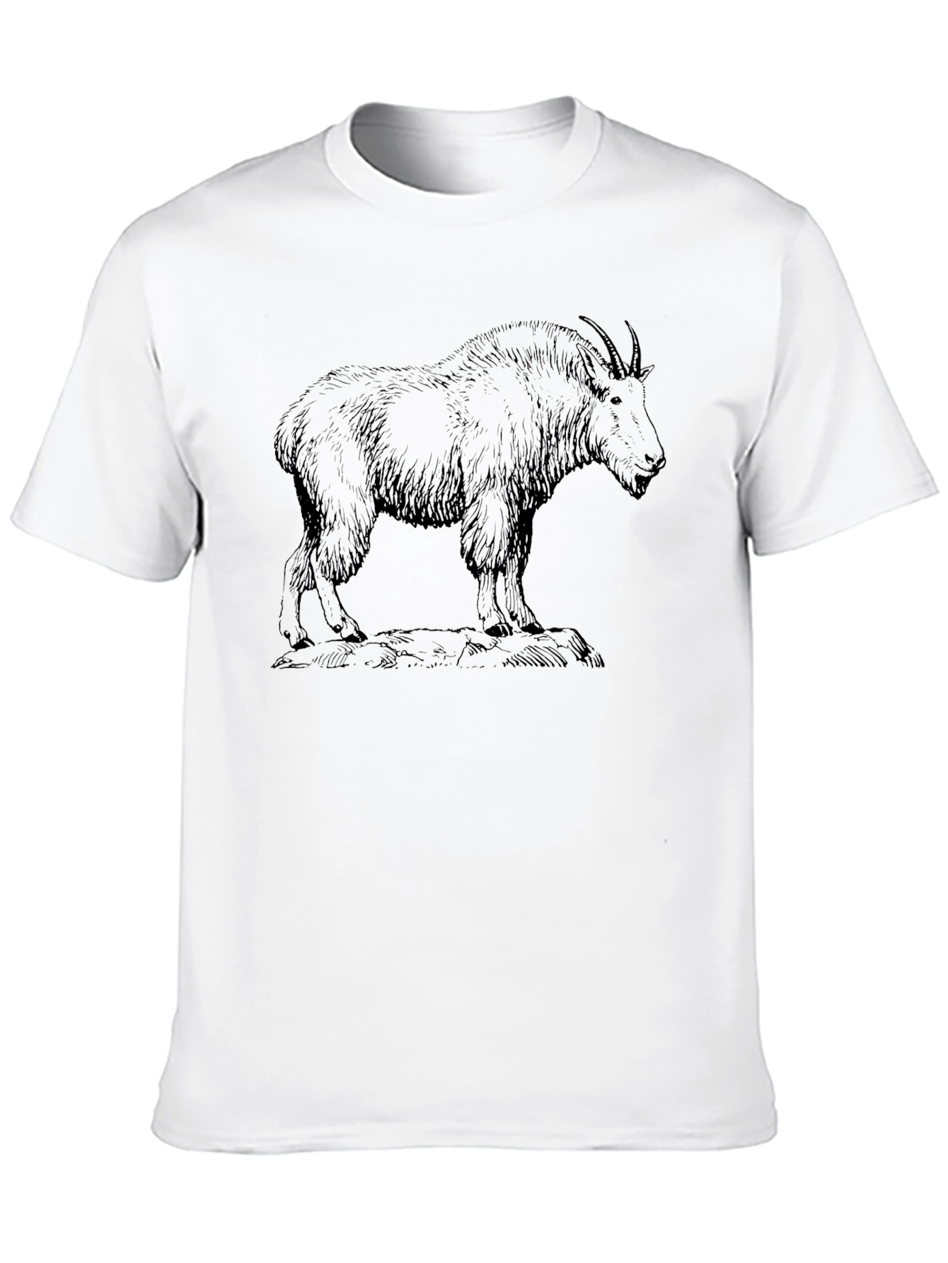 Black Mountain Goat Graphic Tee - Unisex Black T-Shirt view 10