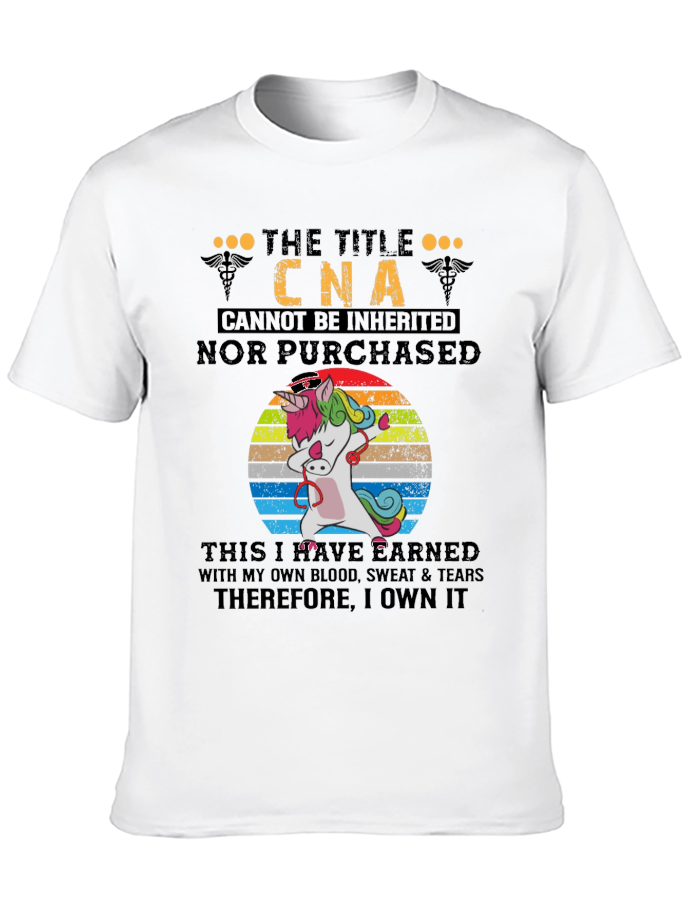 Black CNA Unicorn T-Shirt - Earned, Not Inherited view 10