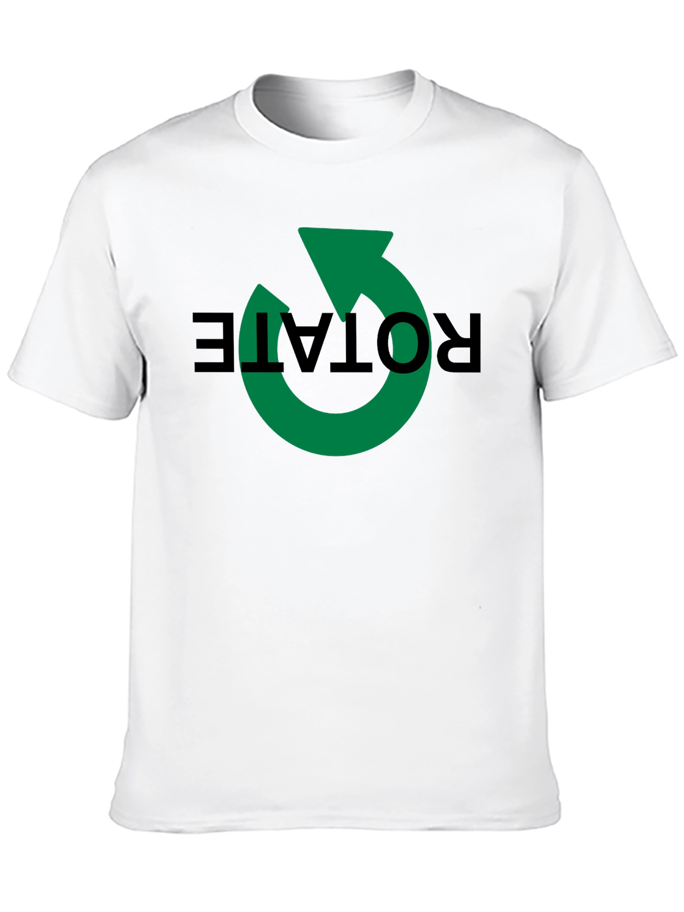 Black Rotate Graphic Tee - Modern Black Cotton Shirt view 10