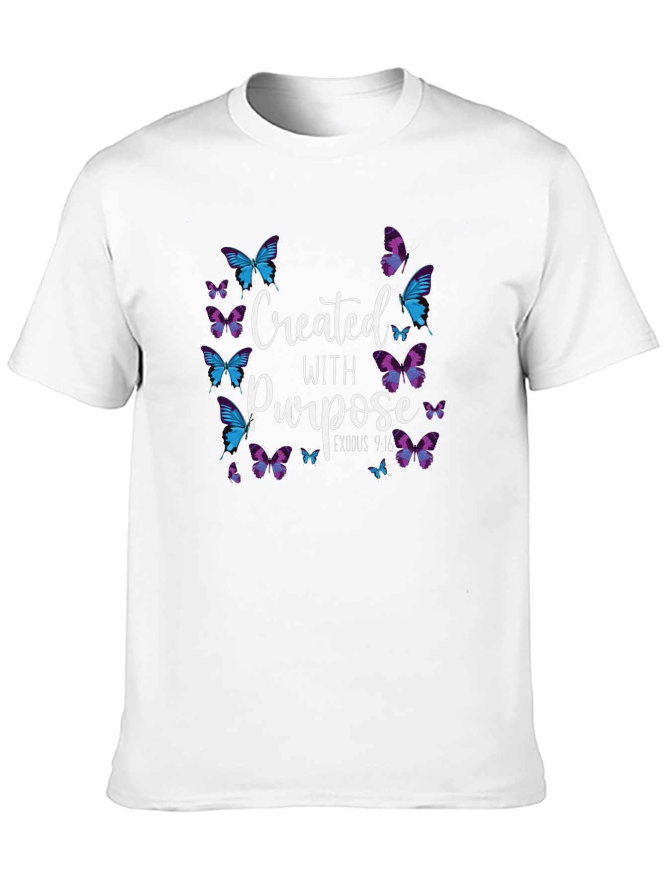 Black Created with Purpose Butterfly T-Shirt view 10