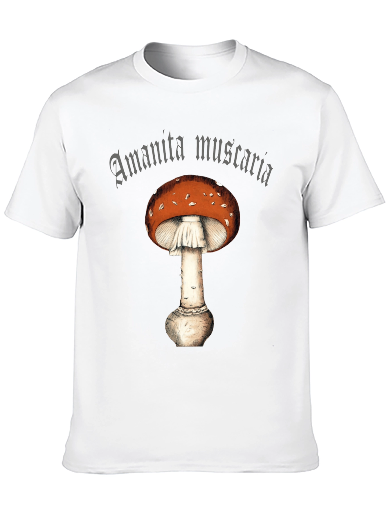 Black Amanita Muscaria Graphic Tee -  Fly Agaric Mushroom Shirt view 10