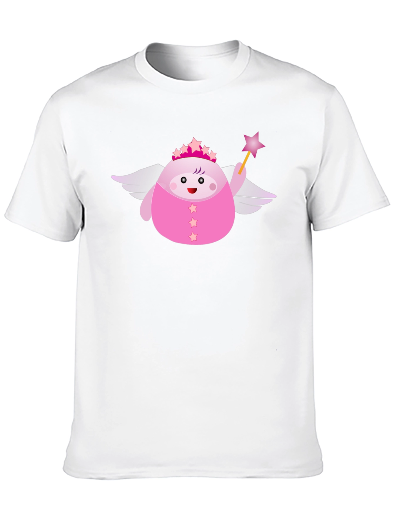 Black Cute Pink Fairy Cartoon Graphic T-Shirt view 10