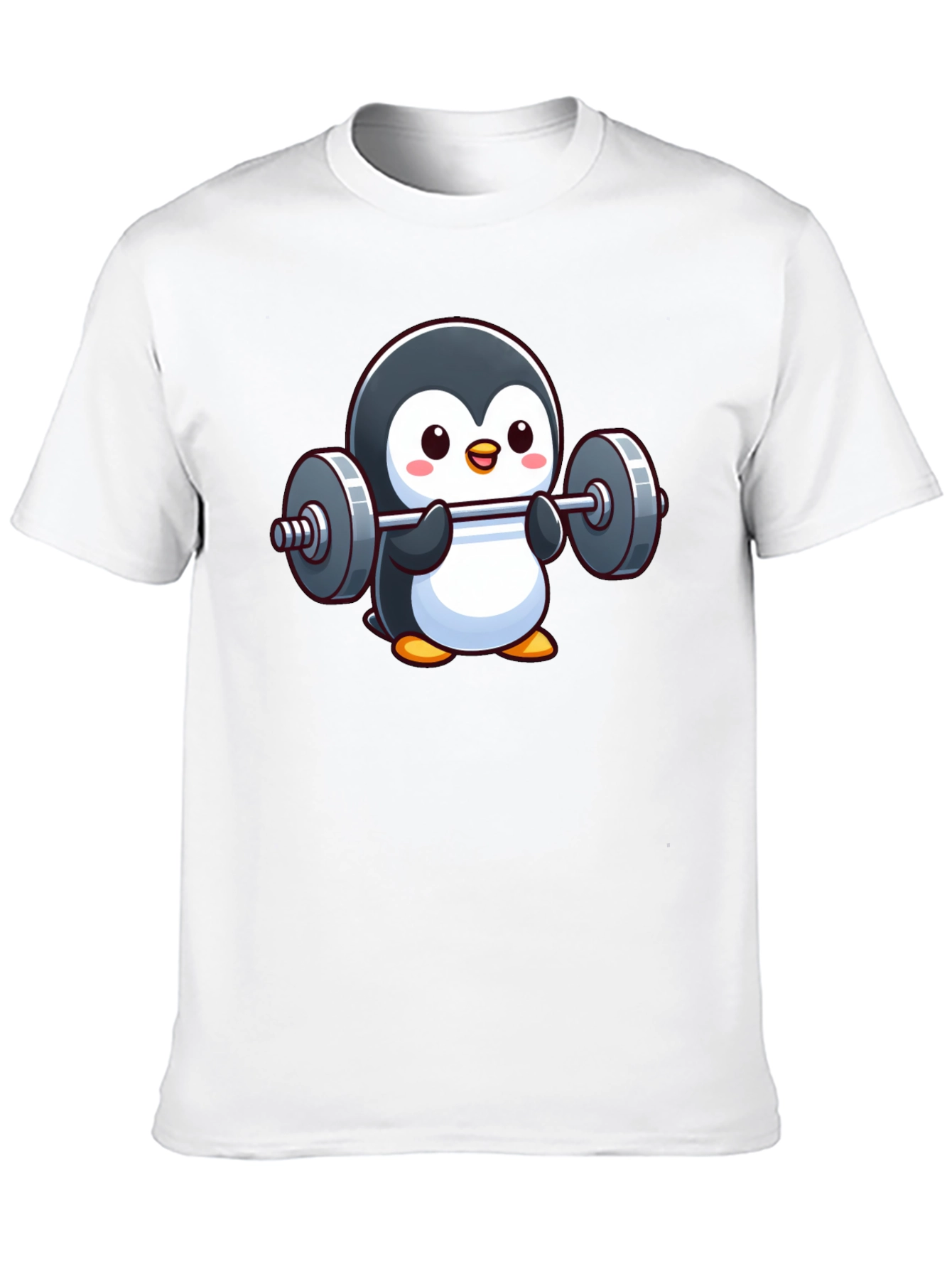 Black Penguin Powerlifter T-Shirt: Cute Workout Tee view 10