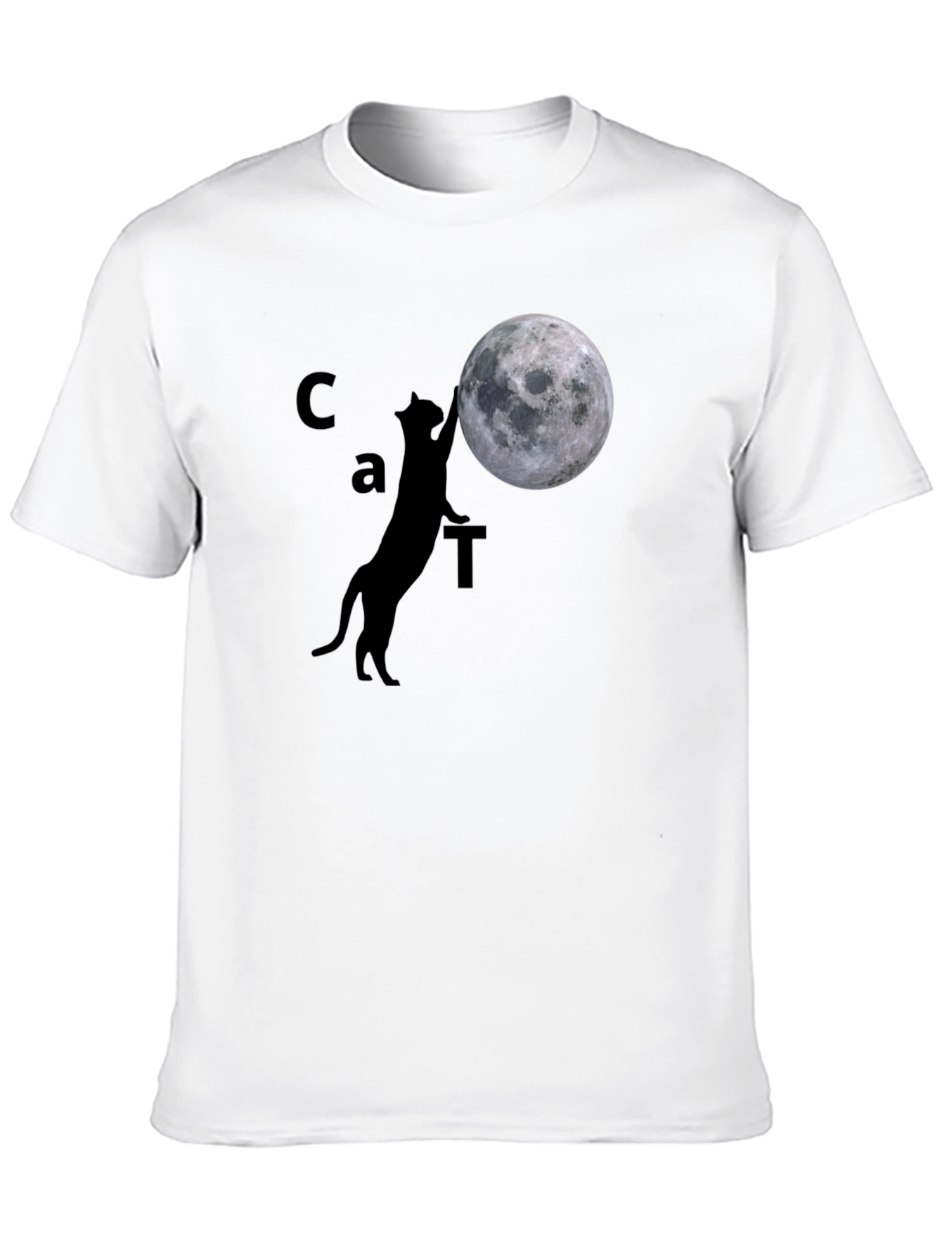 Black Cat & Moon Graphic Tee - Black Cotton Casual Shirt view 10