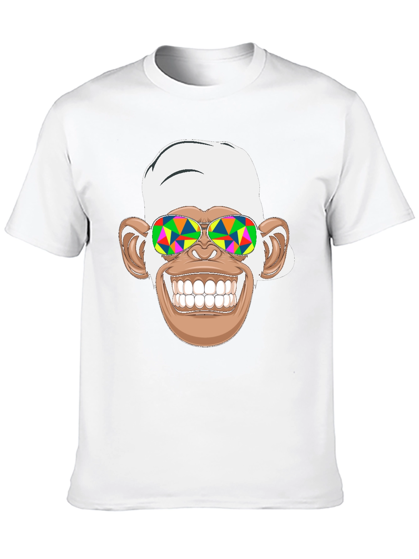 Black Funny Monkey Graphic Tee - Psychedelic Sunglasses Black T-Shirt view 10