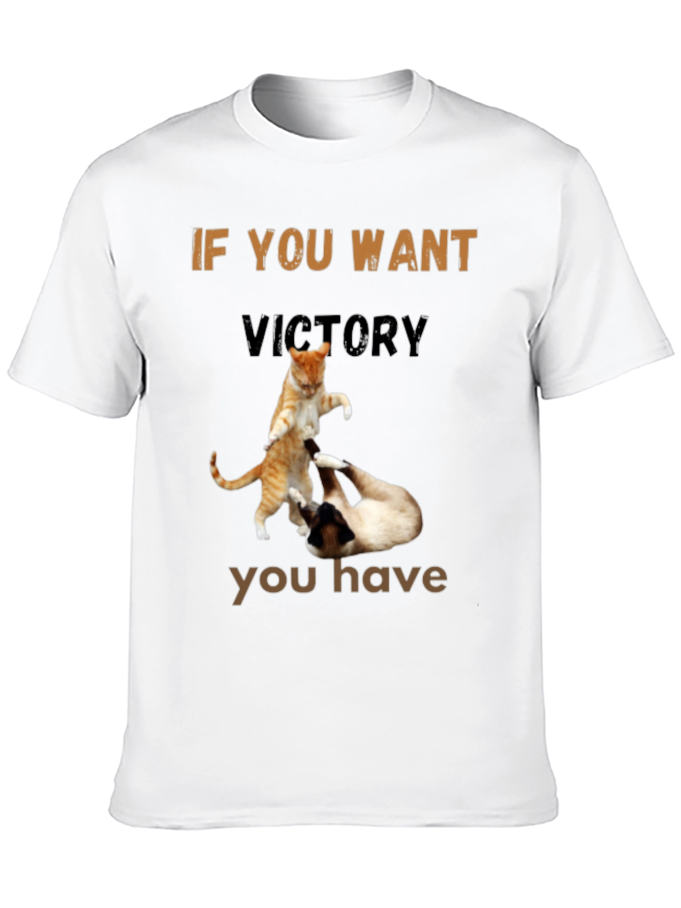 Black Fighting Cats T-Shirt - If You Want Victory view 10