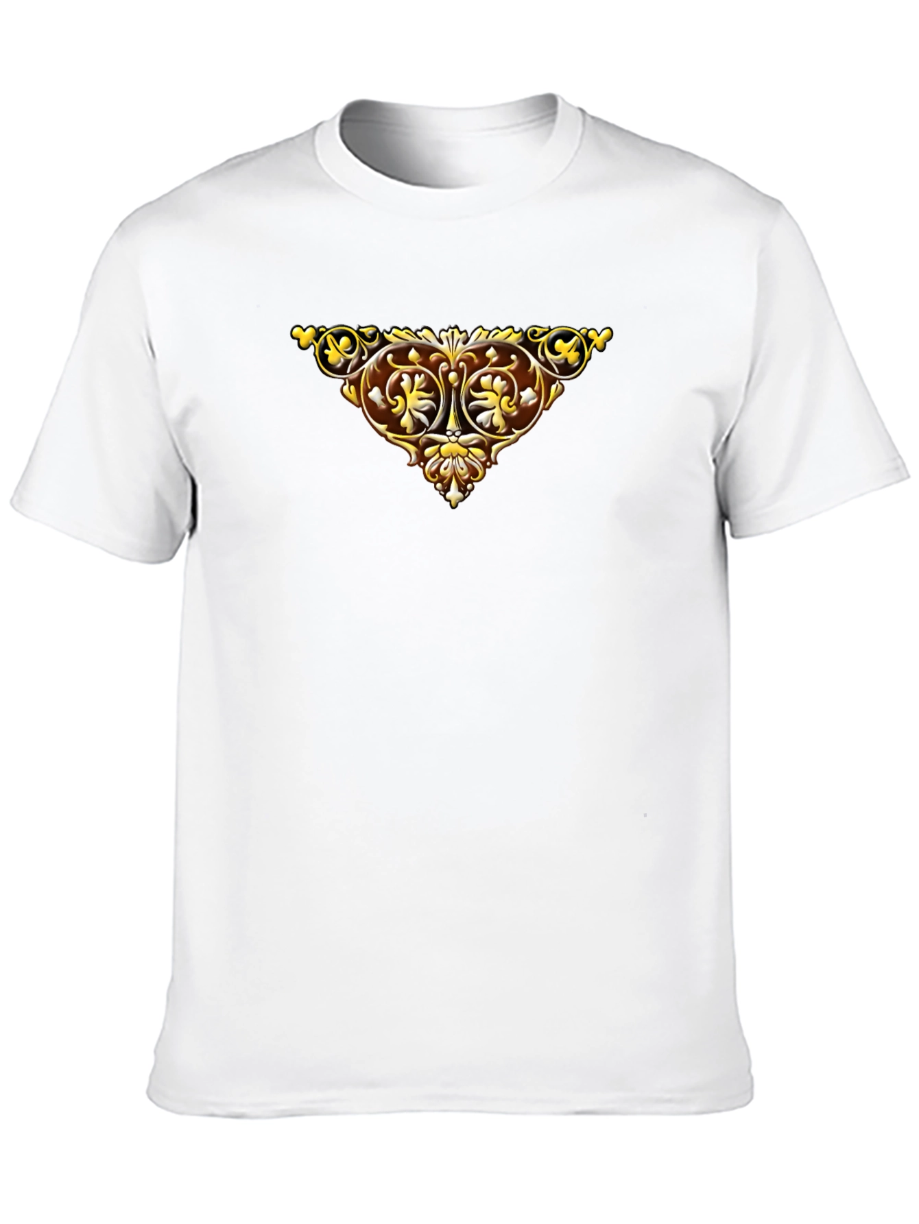 Black Ornate Golden Emblem Black T-Shirt view 10