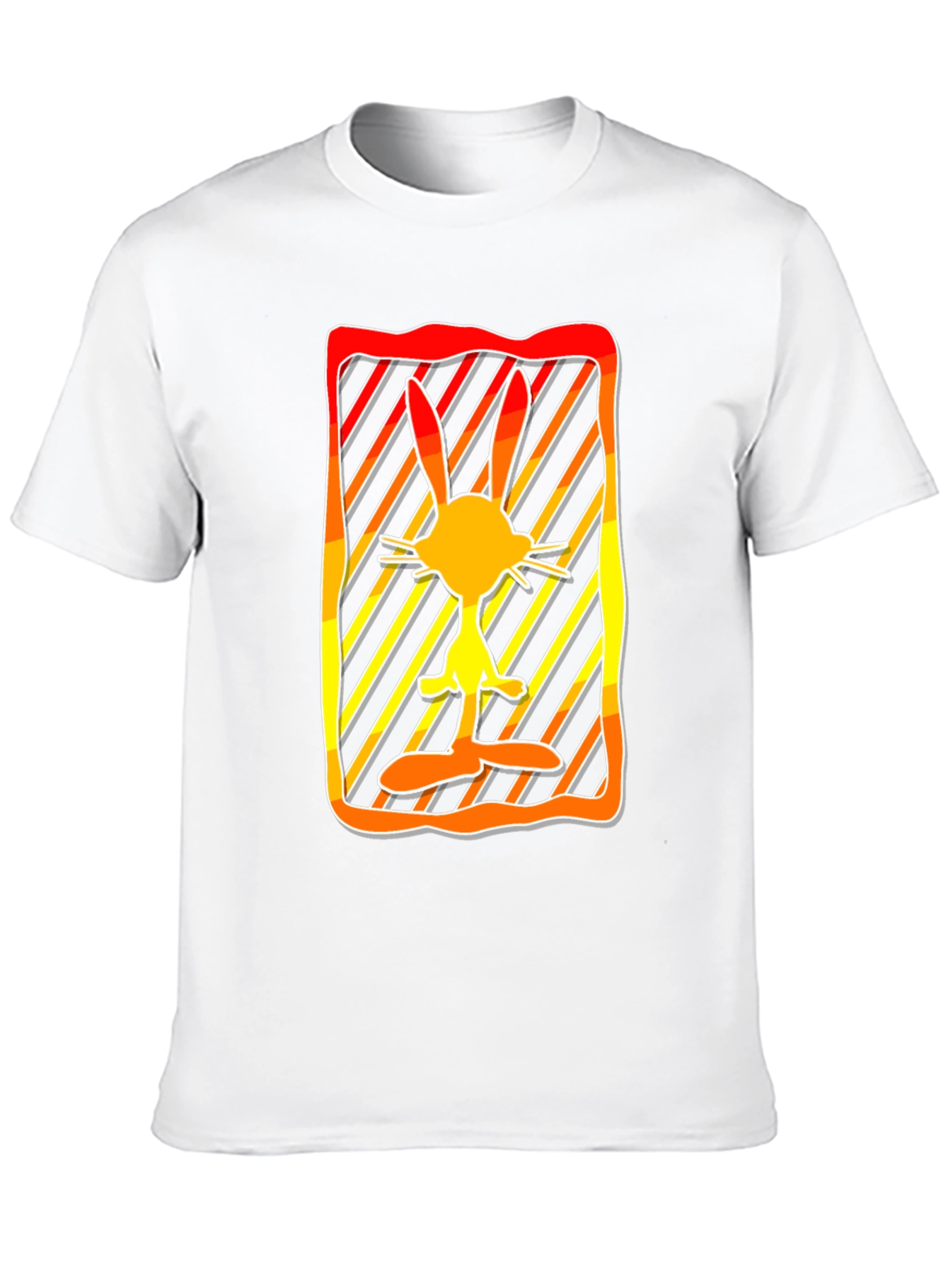 Black Retro Cartoon Rabbit Graphic Tee view 10