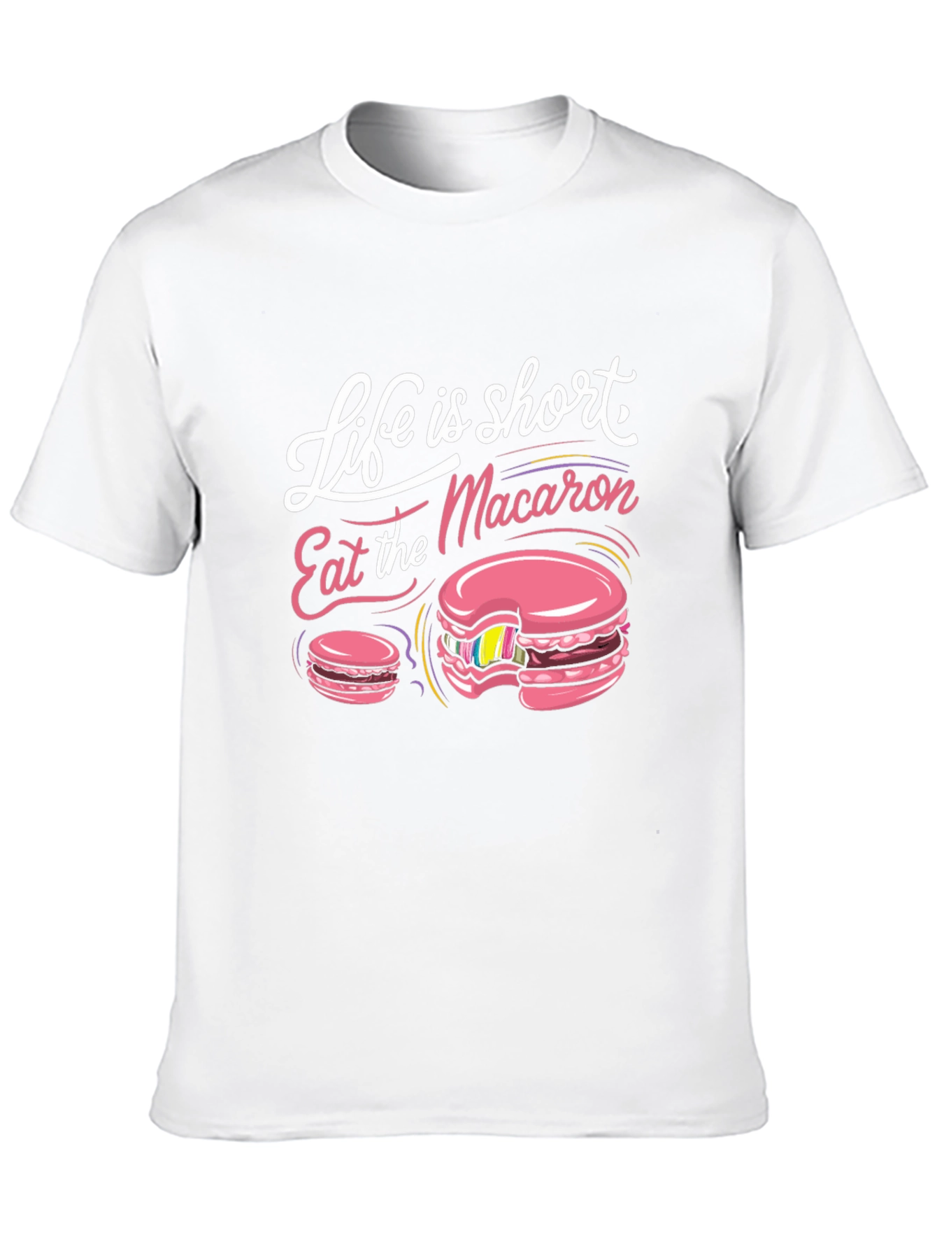 Black Life is Short Eat Macaron T-Shirt view 10