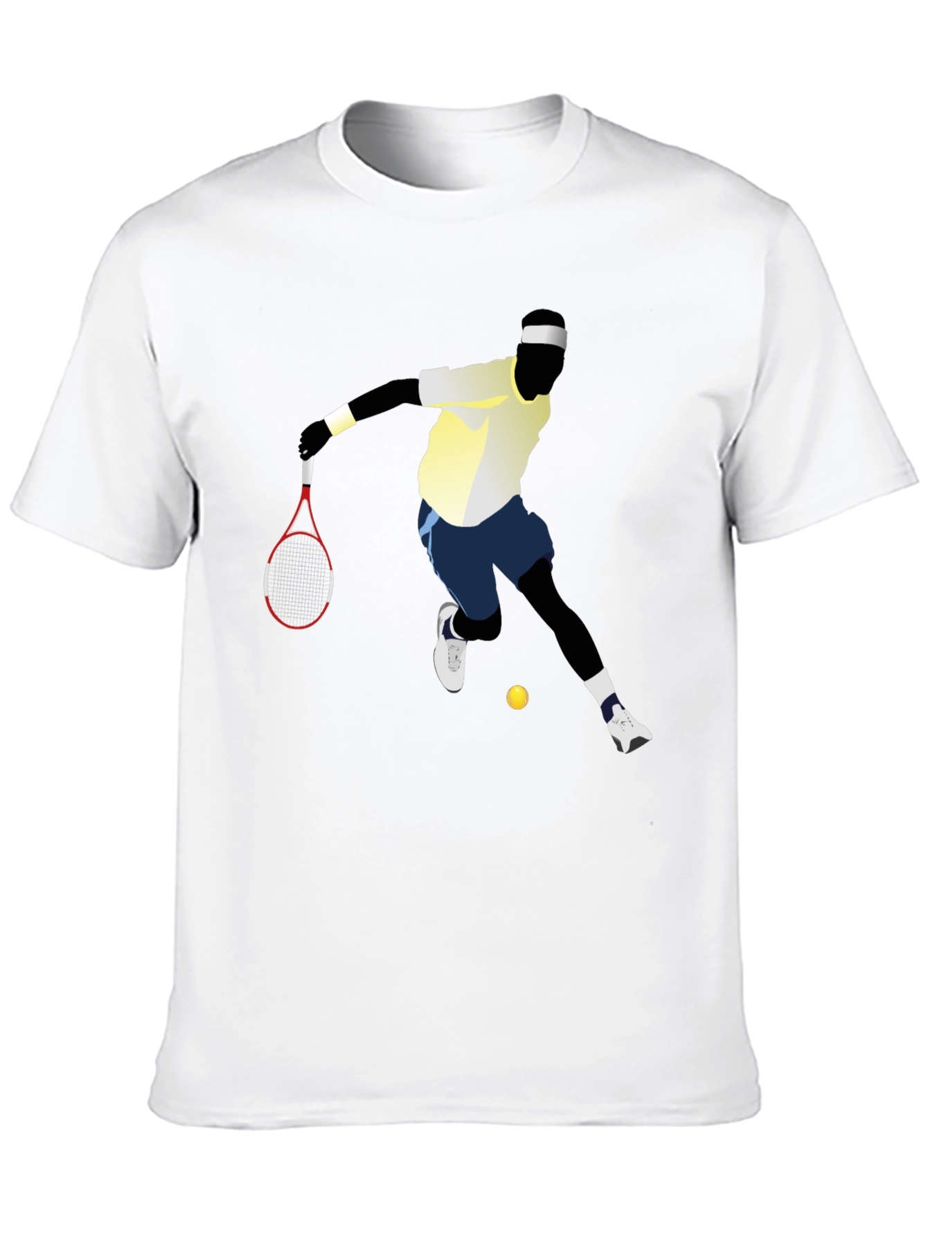Black Tennis Player Graphic Tee - Black Cotton T-Shirt view 10