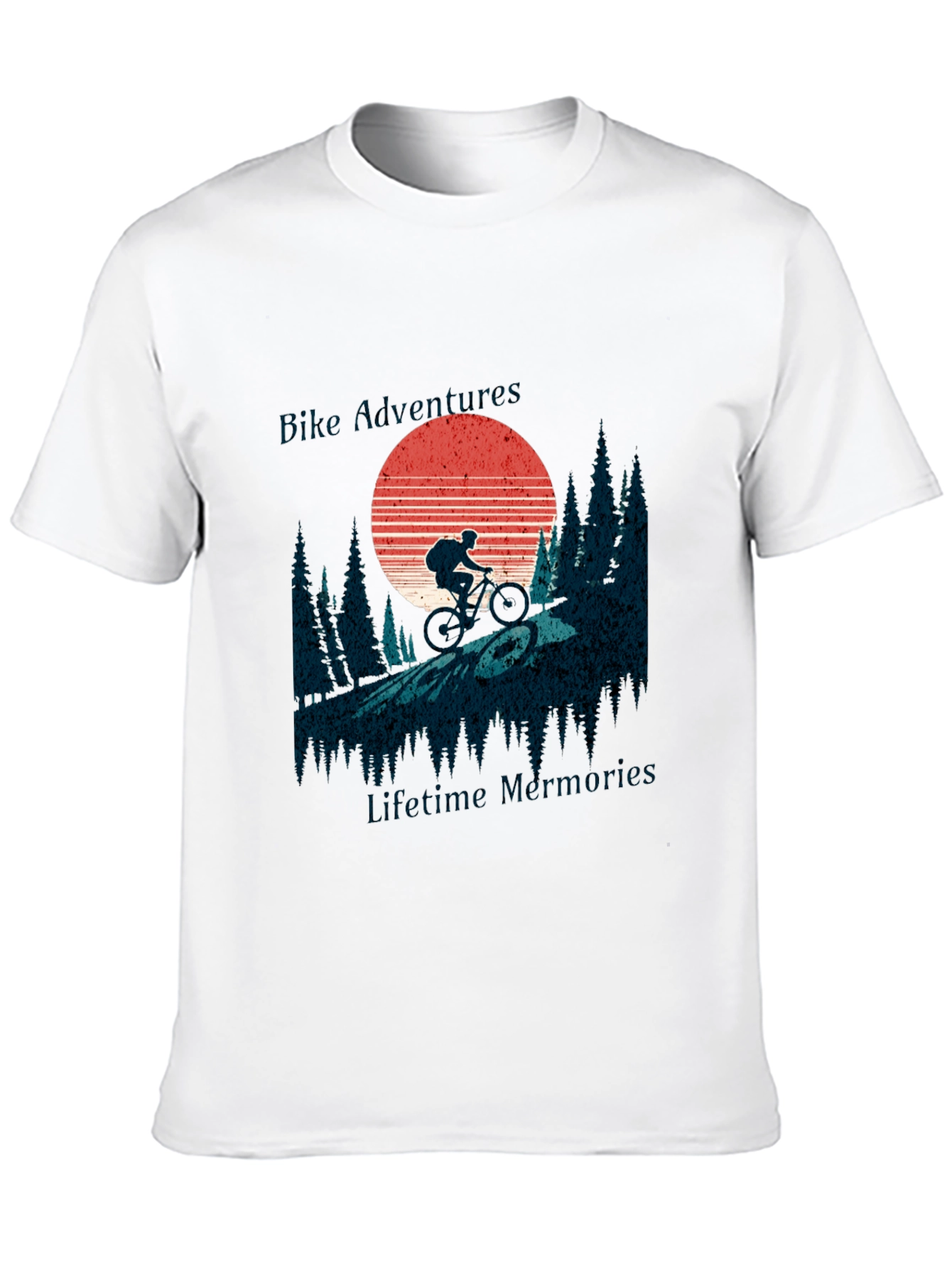Black Bike Adventure Tee: Retro Mountain Biking Shirt view 10