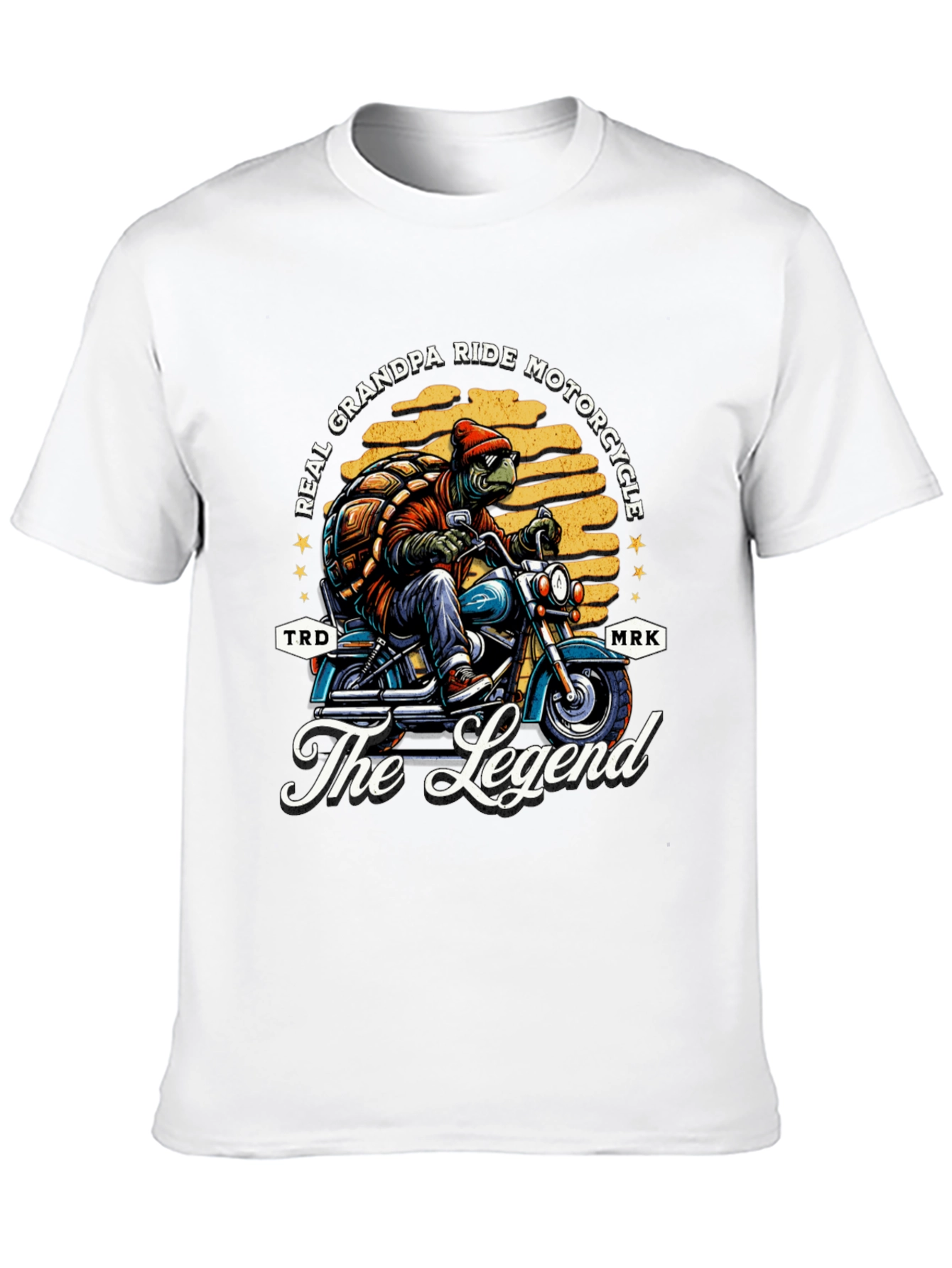 Black Grandpa Turtle Motorcycle T-Shirt - Ride Like a Legend view 10
