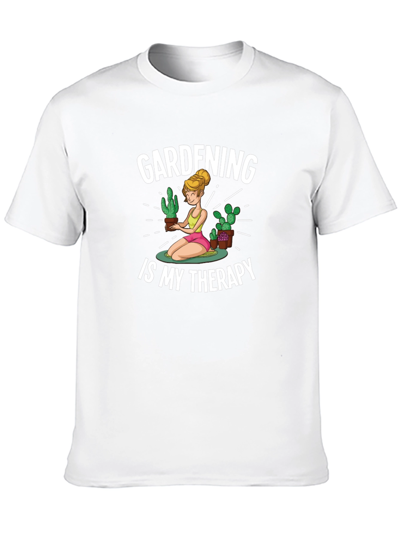 Black Gardening Therapy Graphic T-Shirt view 10