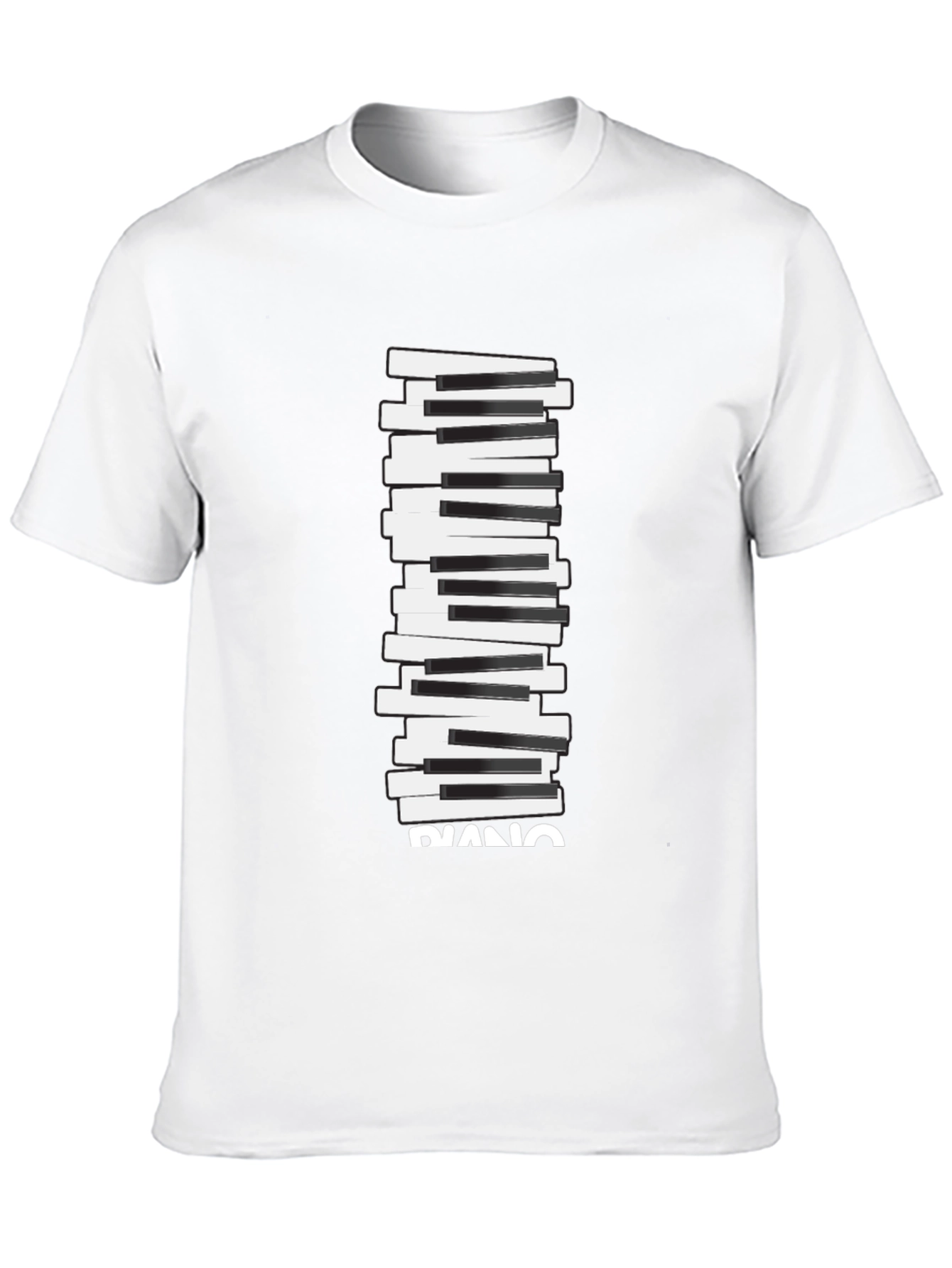 Black Piano Keys Graphic Print T-Shirt view 10