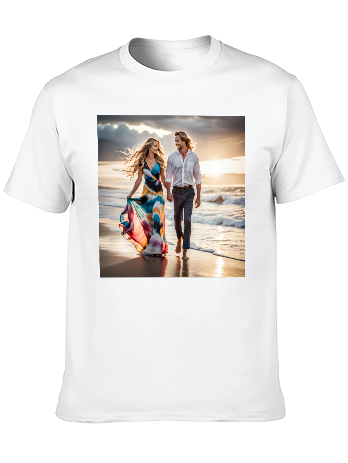 Black Romantic Beach Walk T-Shirt view 10