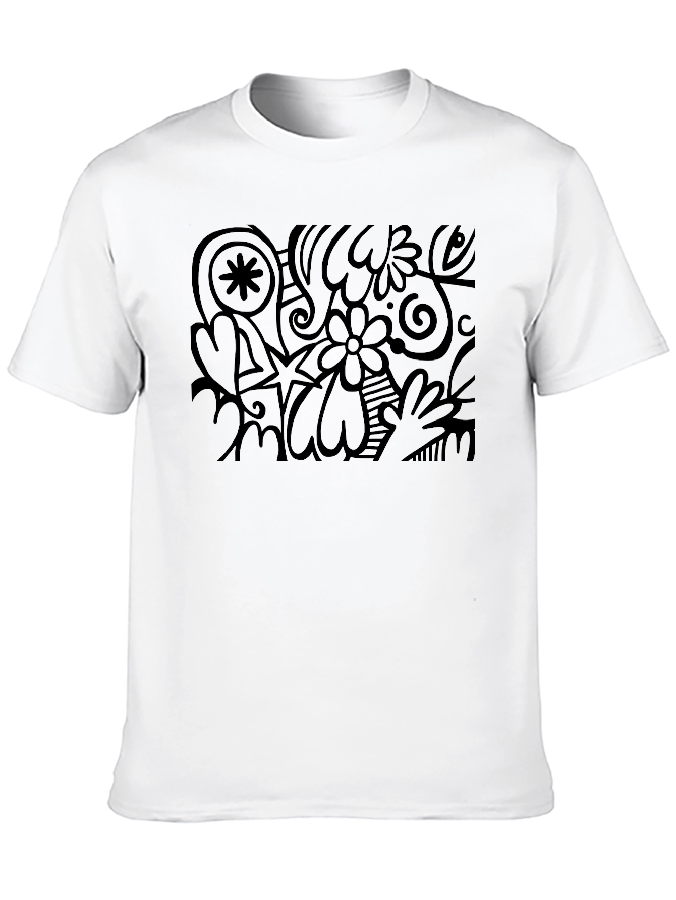 Black Abstract Black Graphic Tee view 10