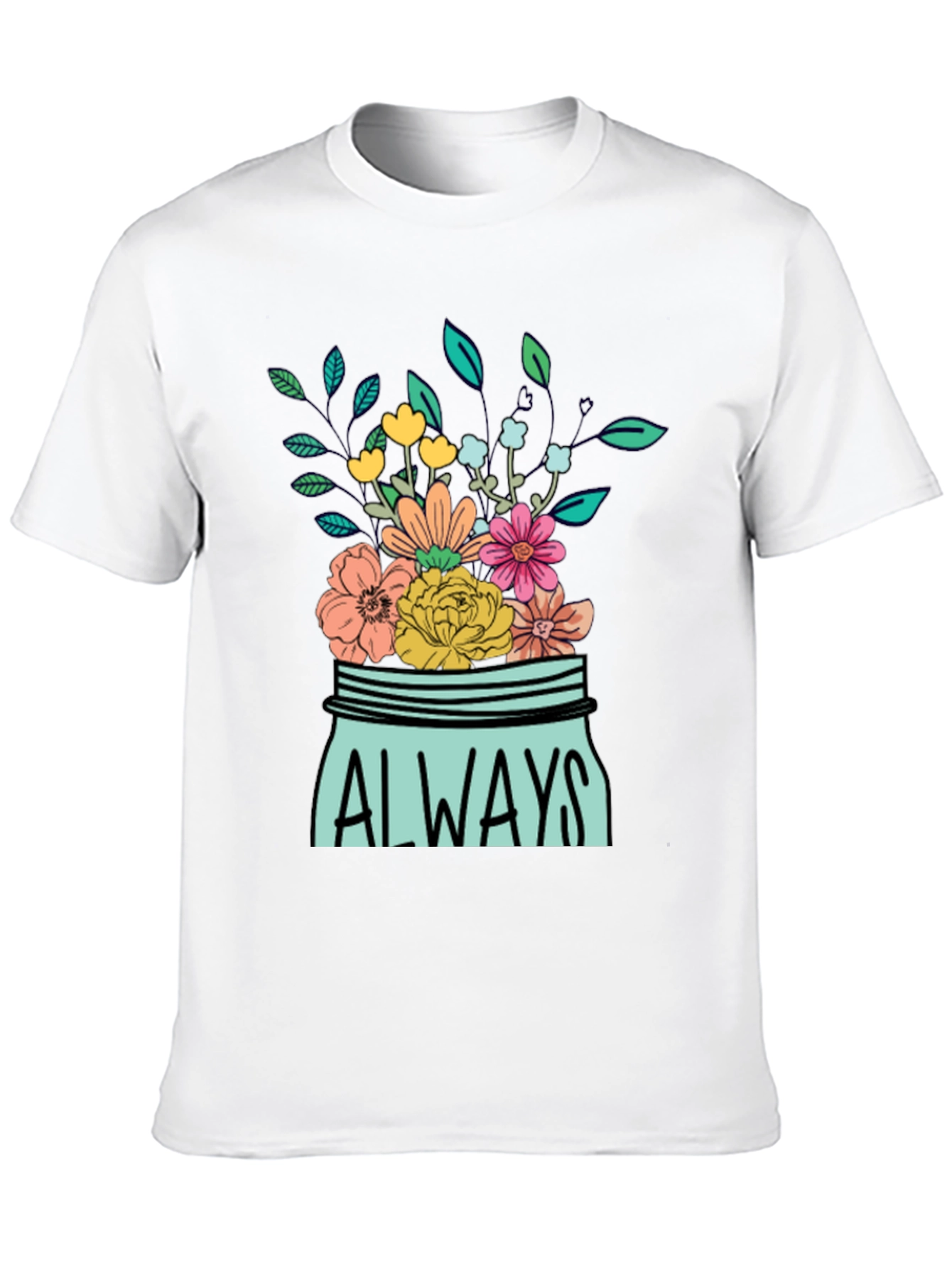 Black Always Floral Jar Graphic T-Shirt view 10