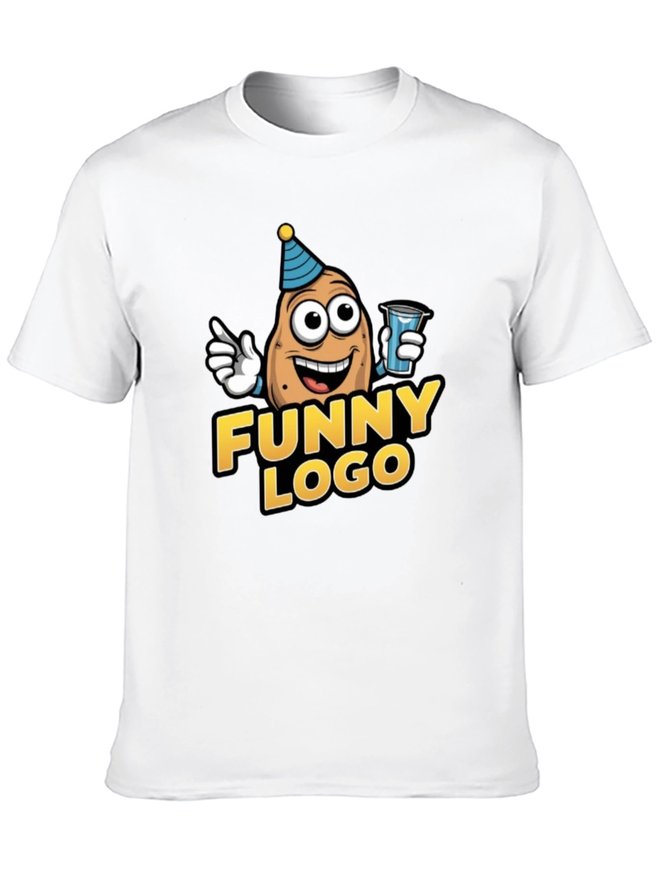 Black Funny Logo Potato Graphic Tee view 10