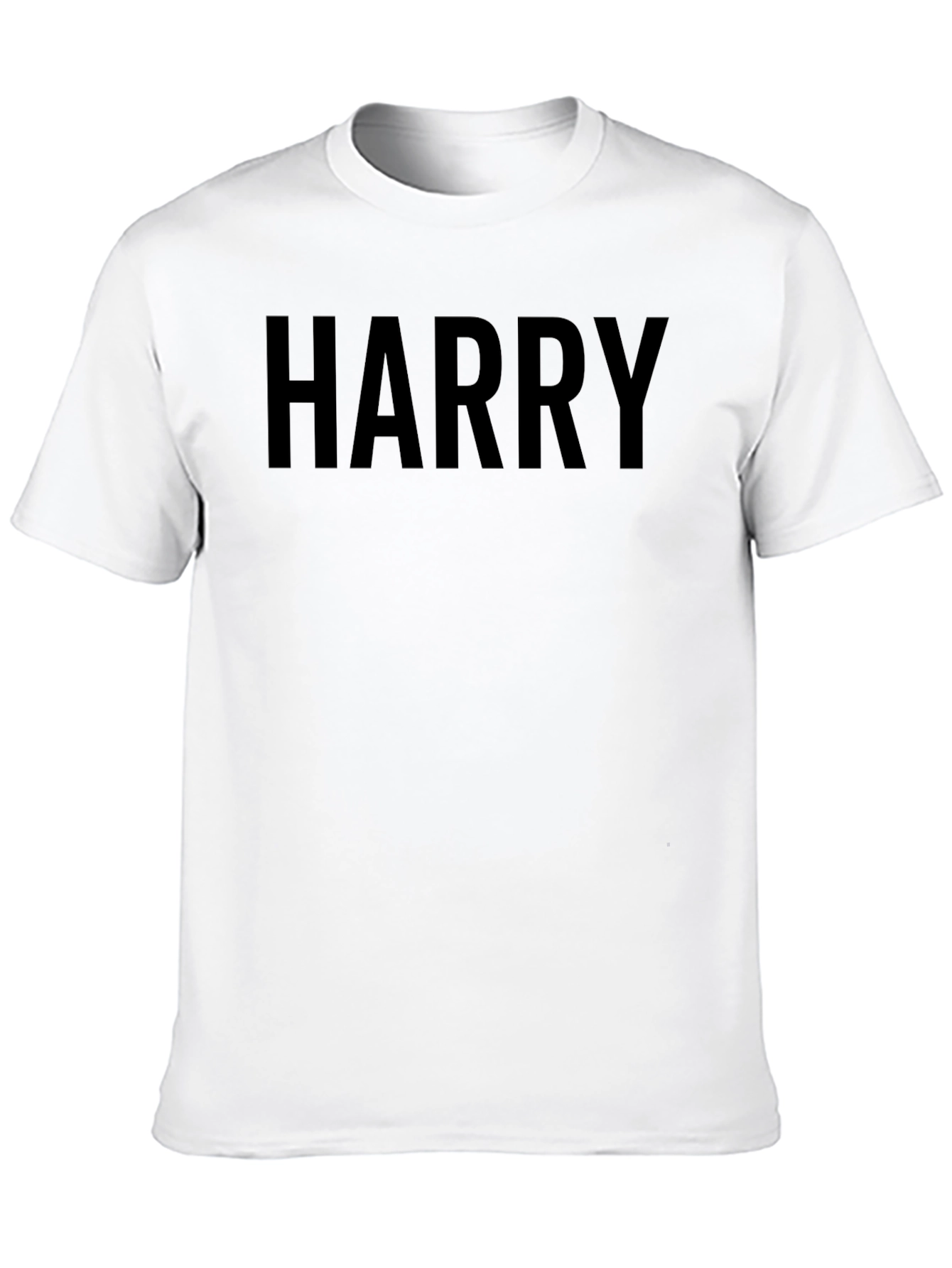 Black Men's Black "HARRY" Graphic Crew Neck T-Shirt view 10