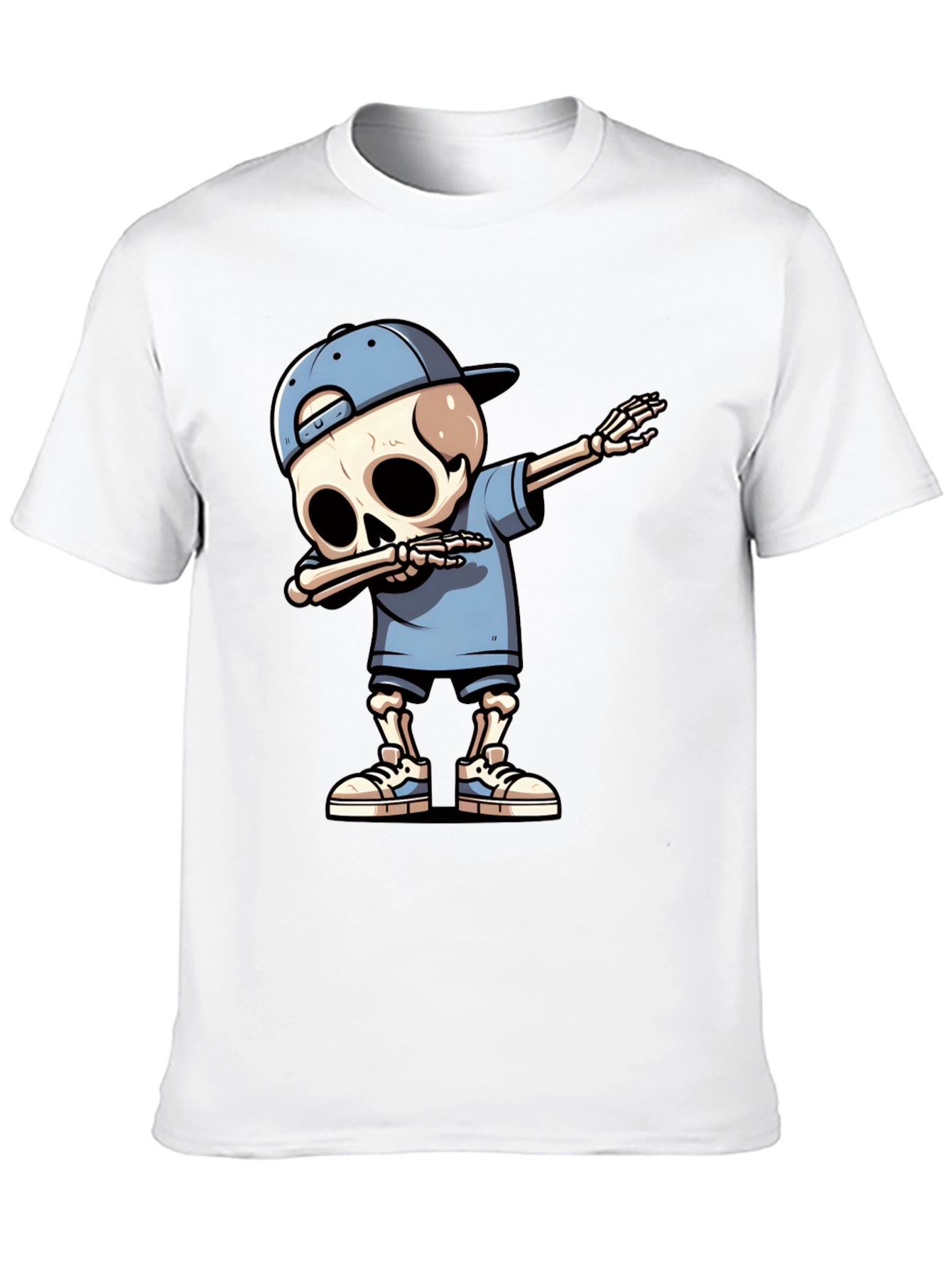 Black Dabbing Skeleton Graphic Tee - Men's Black T-Shirt view 10