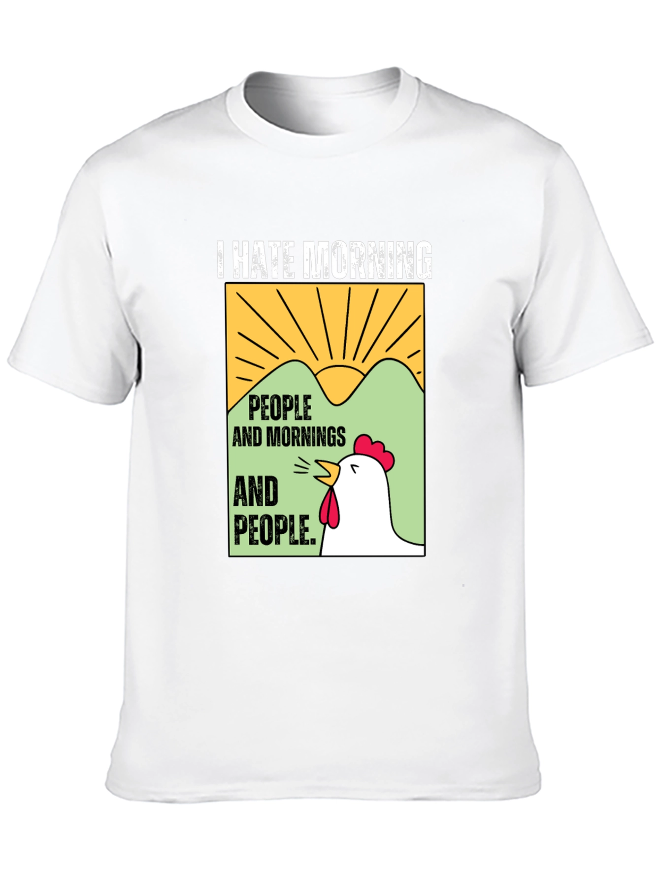 Black I Hate Morning People T-Shirt view 10