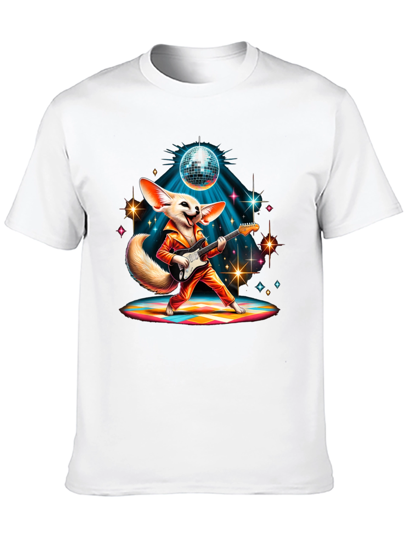 Black Funky Fox Guitarist Graphic Tee view 10