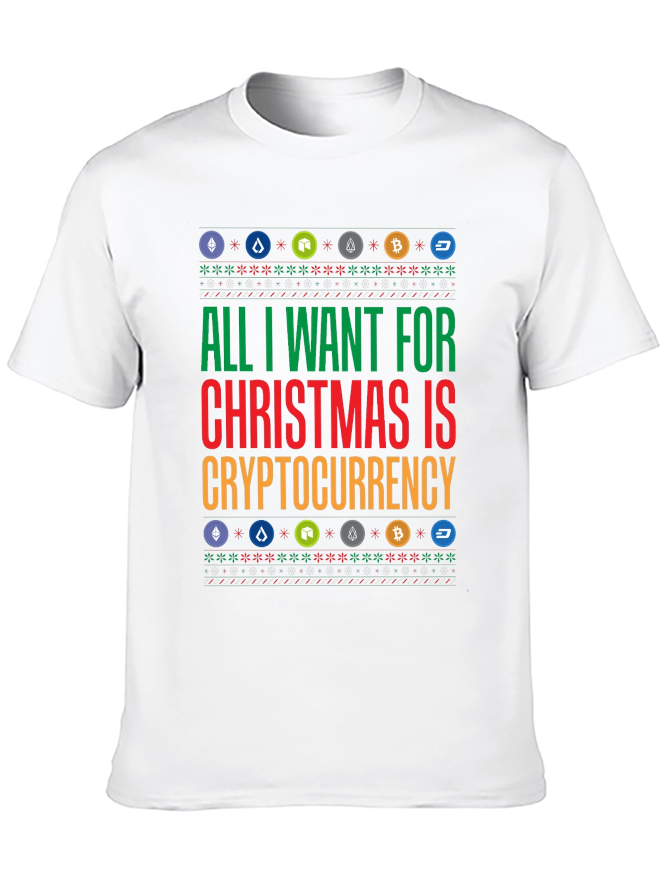Black Crypto Christmas T-Shirt - All I Want is Cryptocurrency Holiday Tee view 10