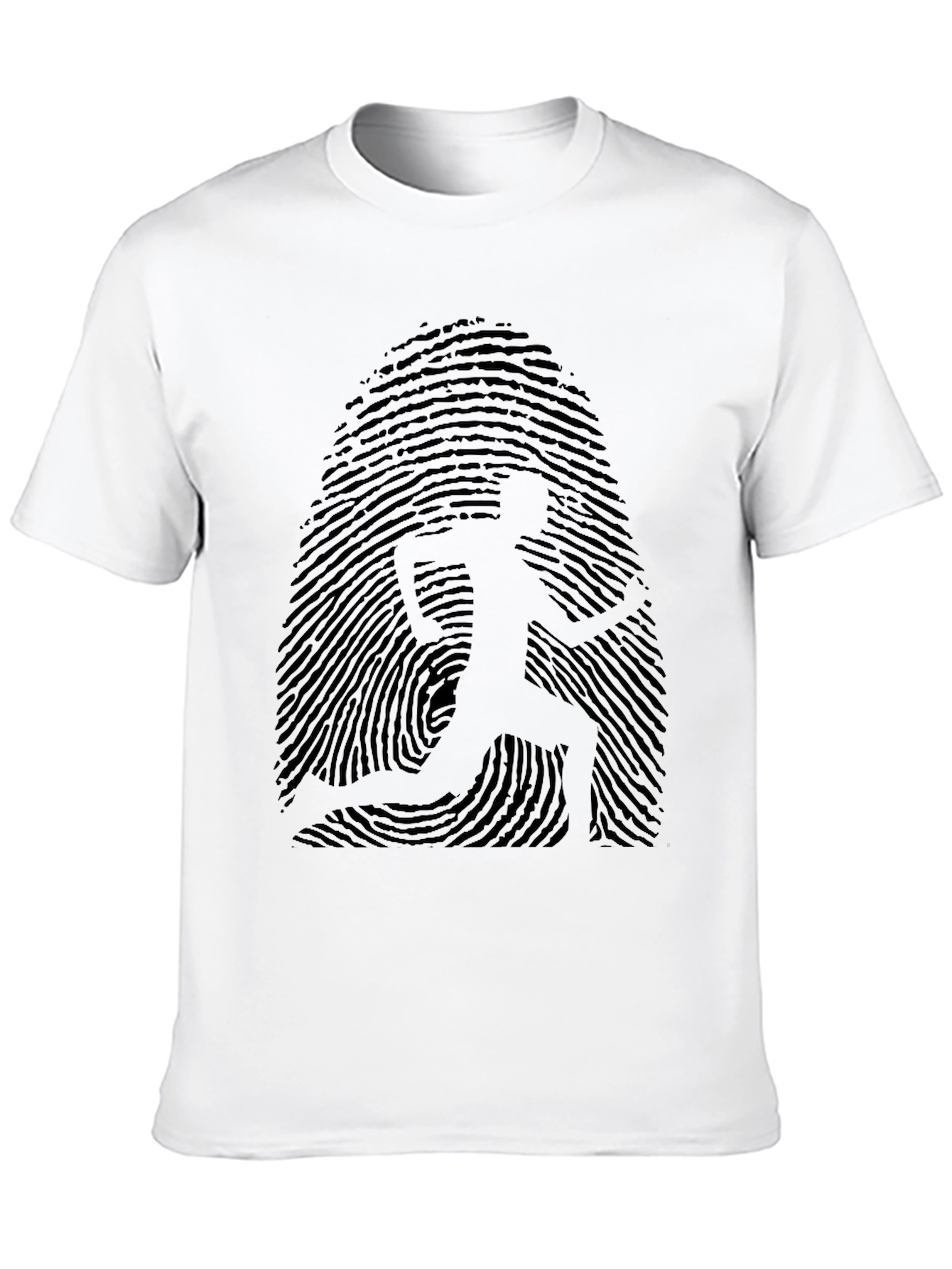Black Fingerprint Runner Graphic Tee - Black Casual Shirt view 10
