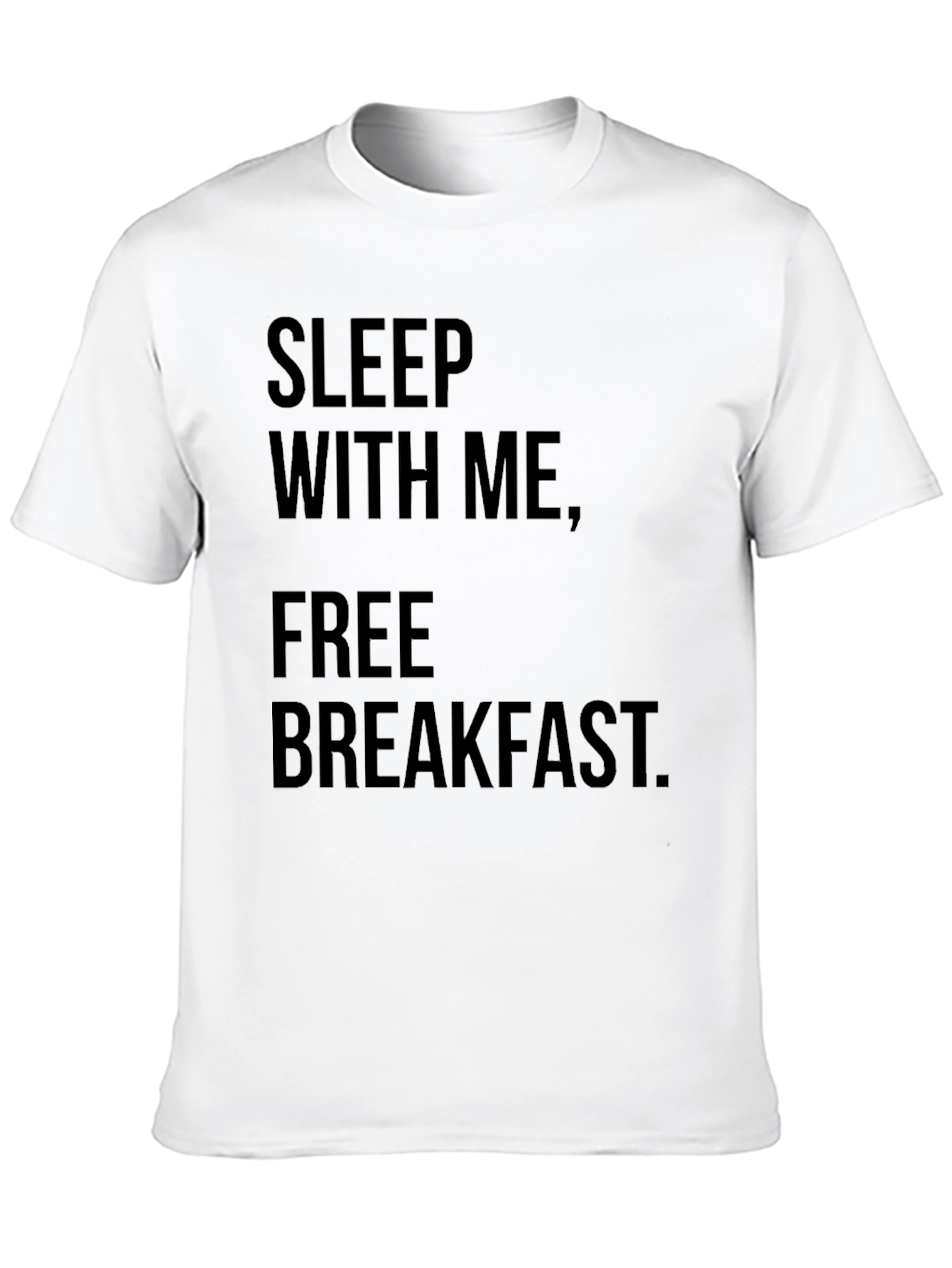 Black Sleep With Me Free Breakfast Graphic Tee view 10