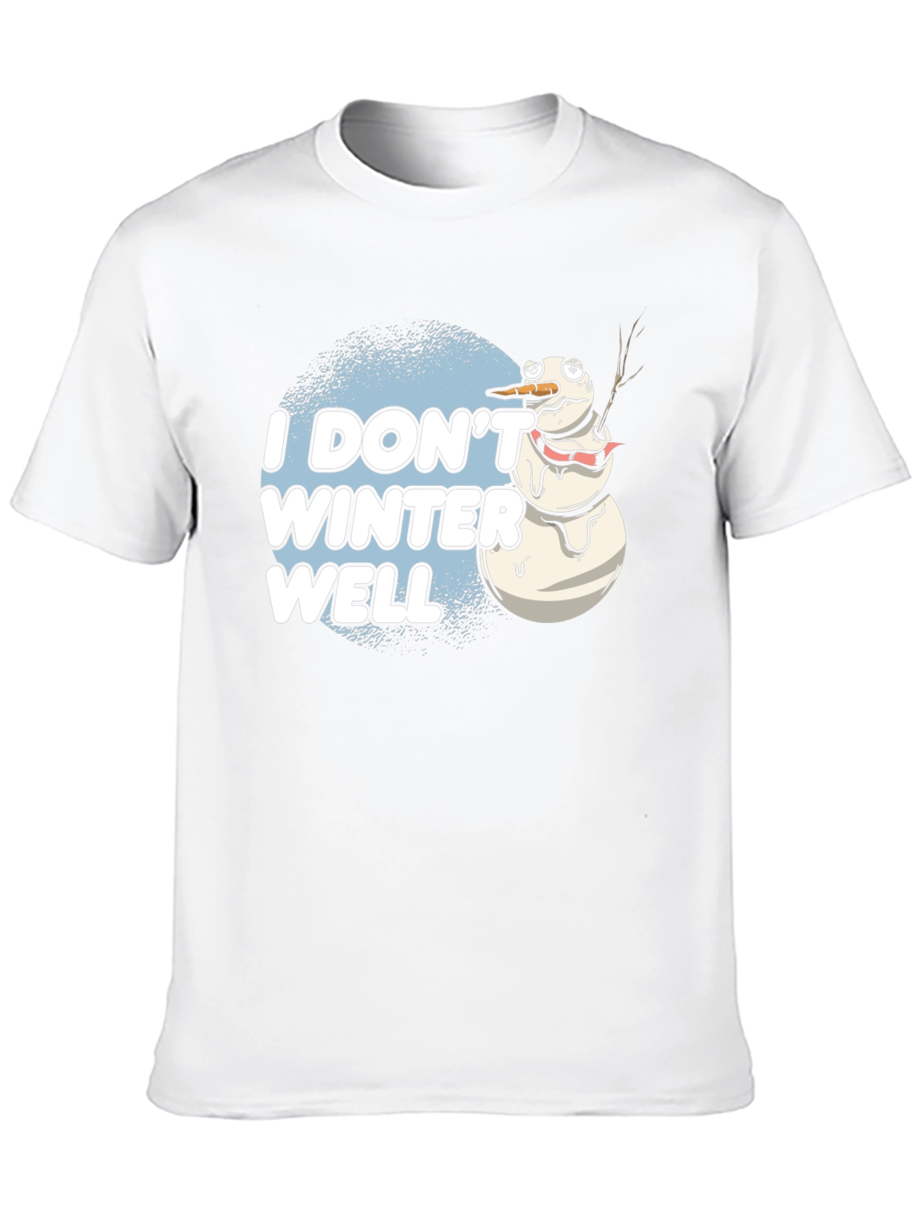 Black Funny "I Don't Winter Well" Melting Snowman T-Shirt view 10