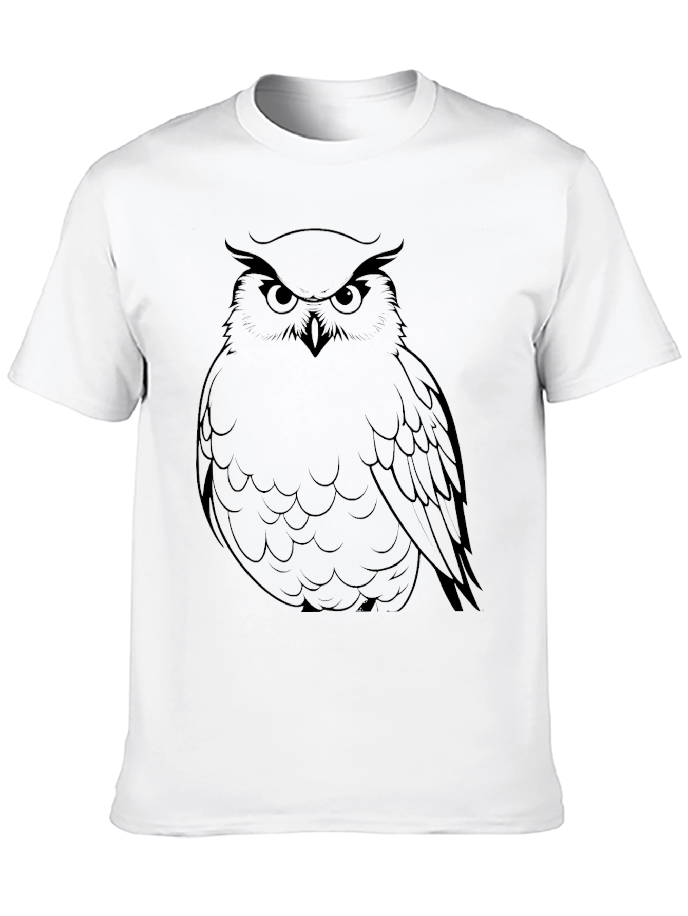 Black Men's Black Owl Graphic Tee view 10