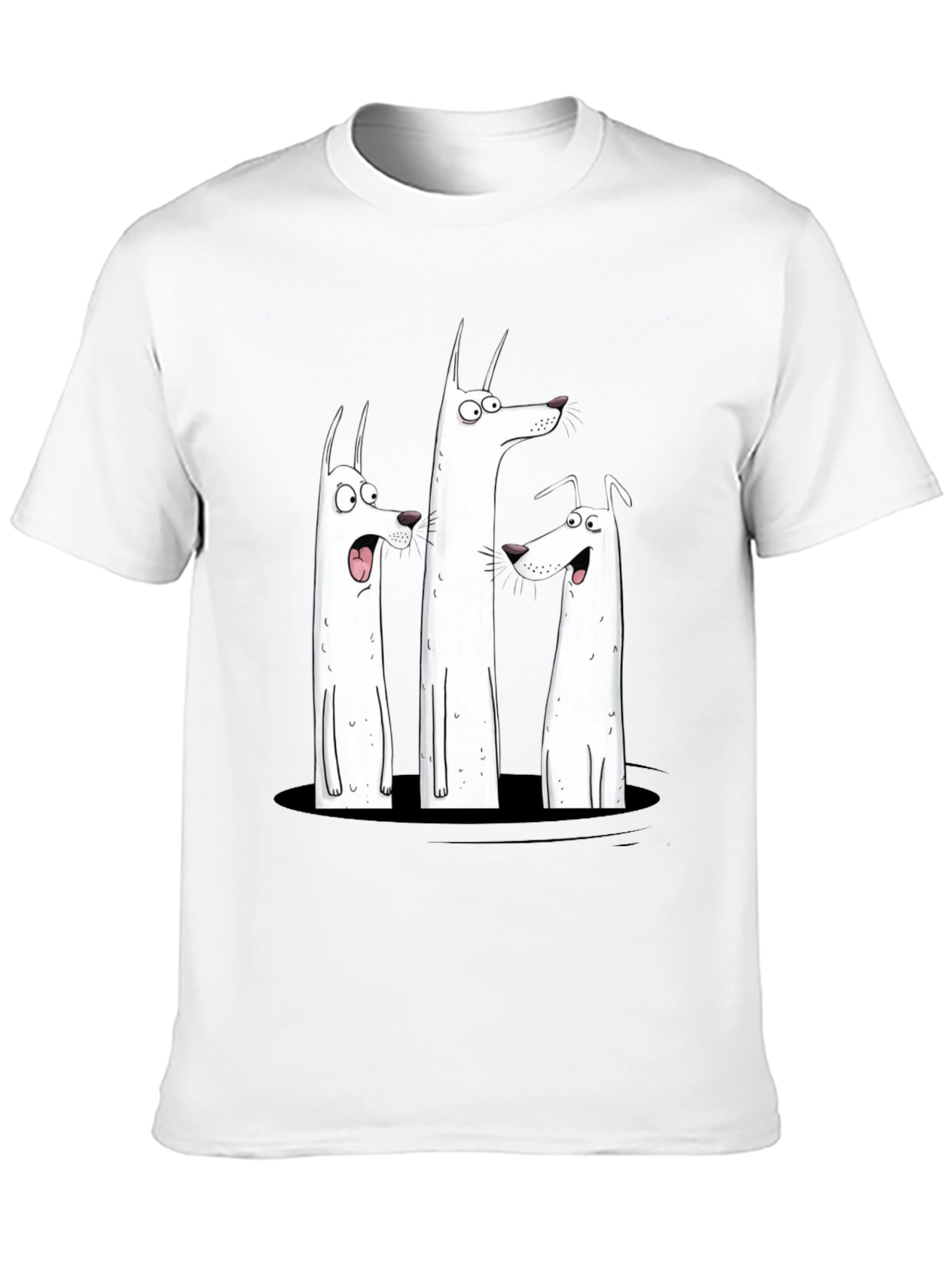 Black Funny Dog Graphic Print Black T-Shirt view 10