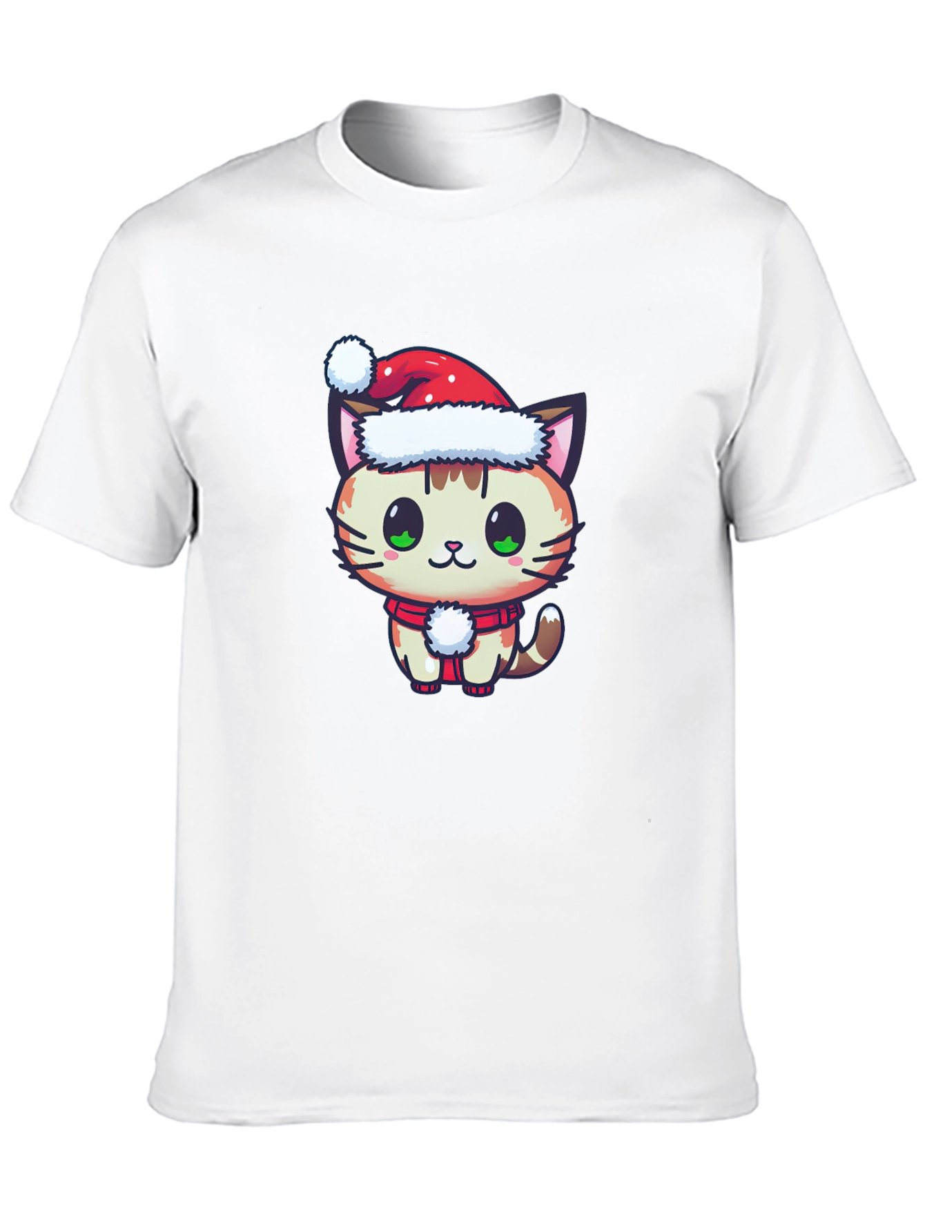 Black Festive Cat T-Shirt - Holiday Cheer view 10