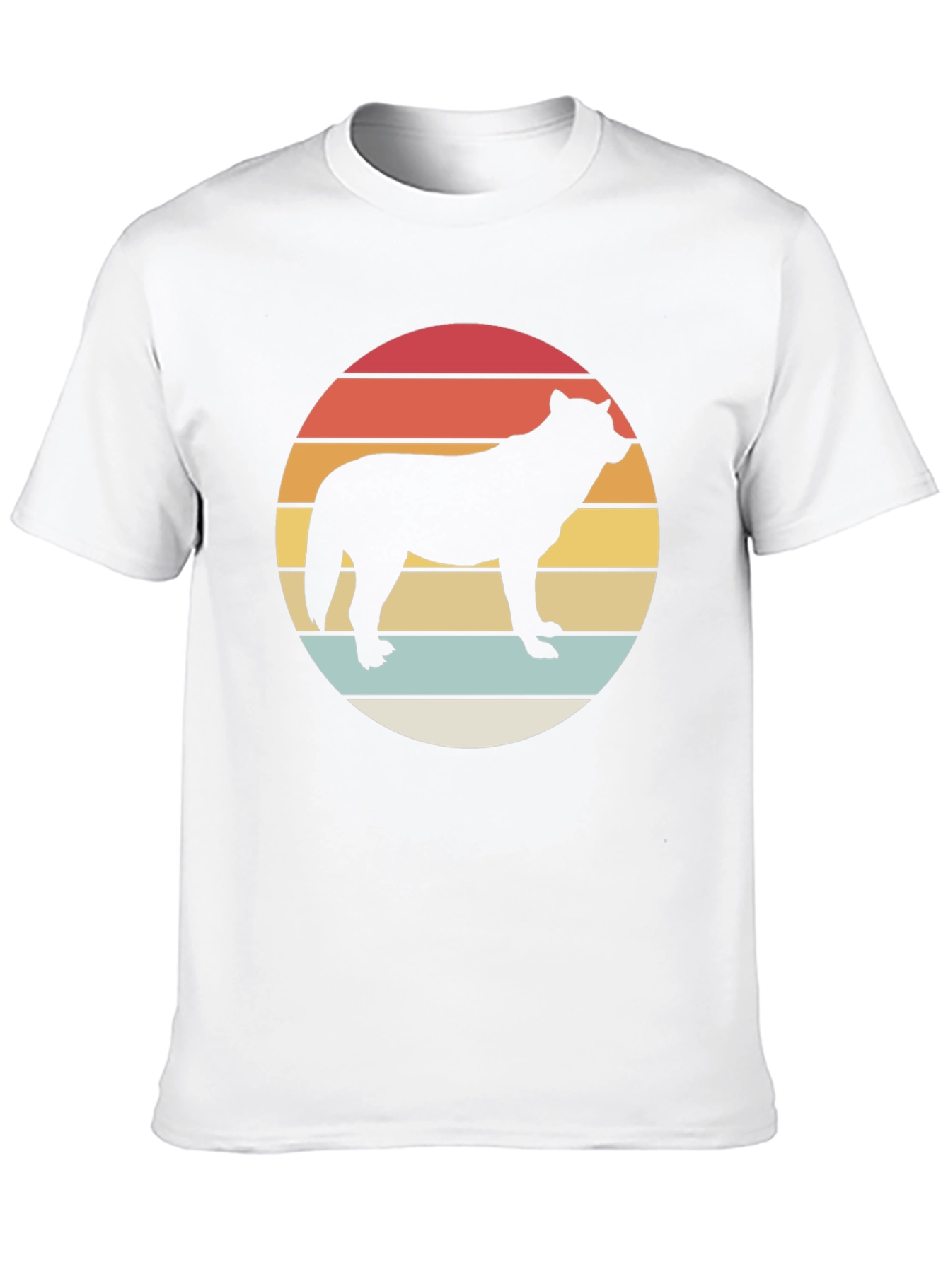 Black Retro Wolf Silhouette T-Shirt view 10