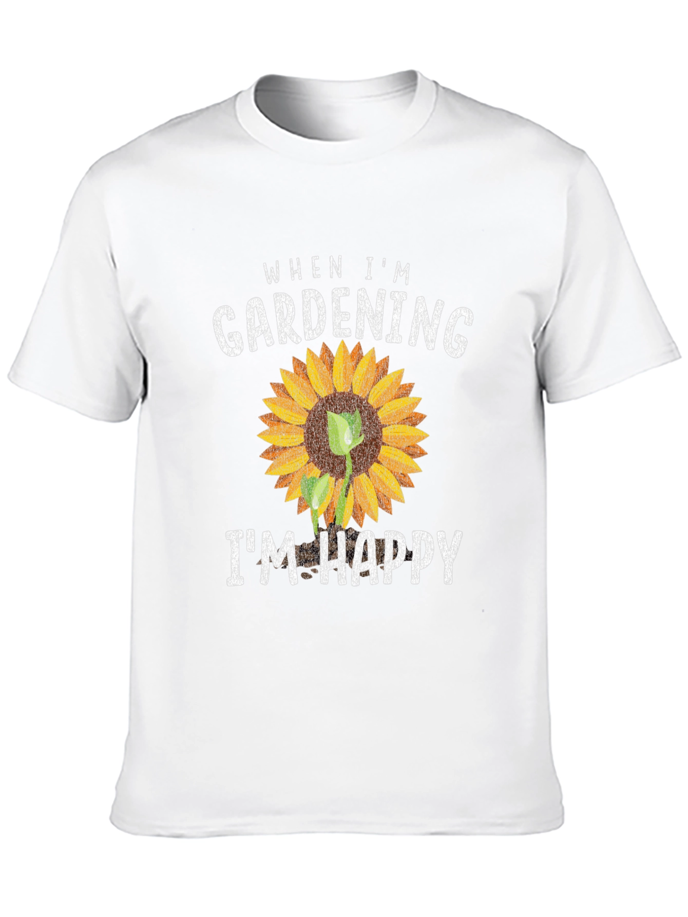 Black Gardening Makes Me Happy T-Shirt Sunflower Graphic view 10