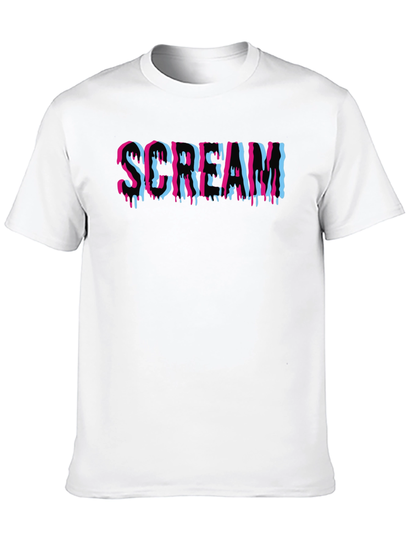 Black Scream Graphic Print T-Shirt, Cotton Blend Tee view 10