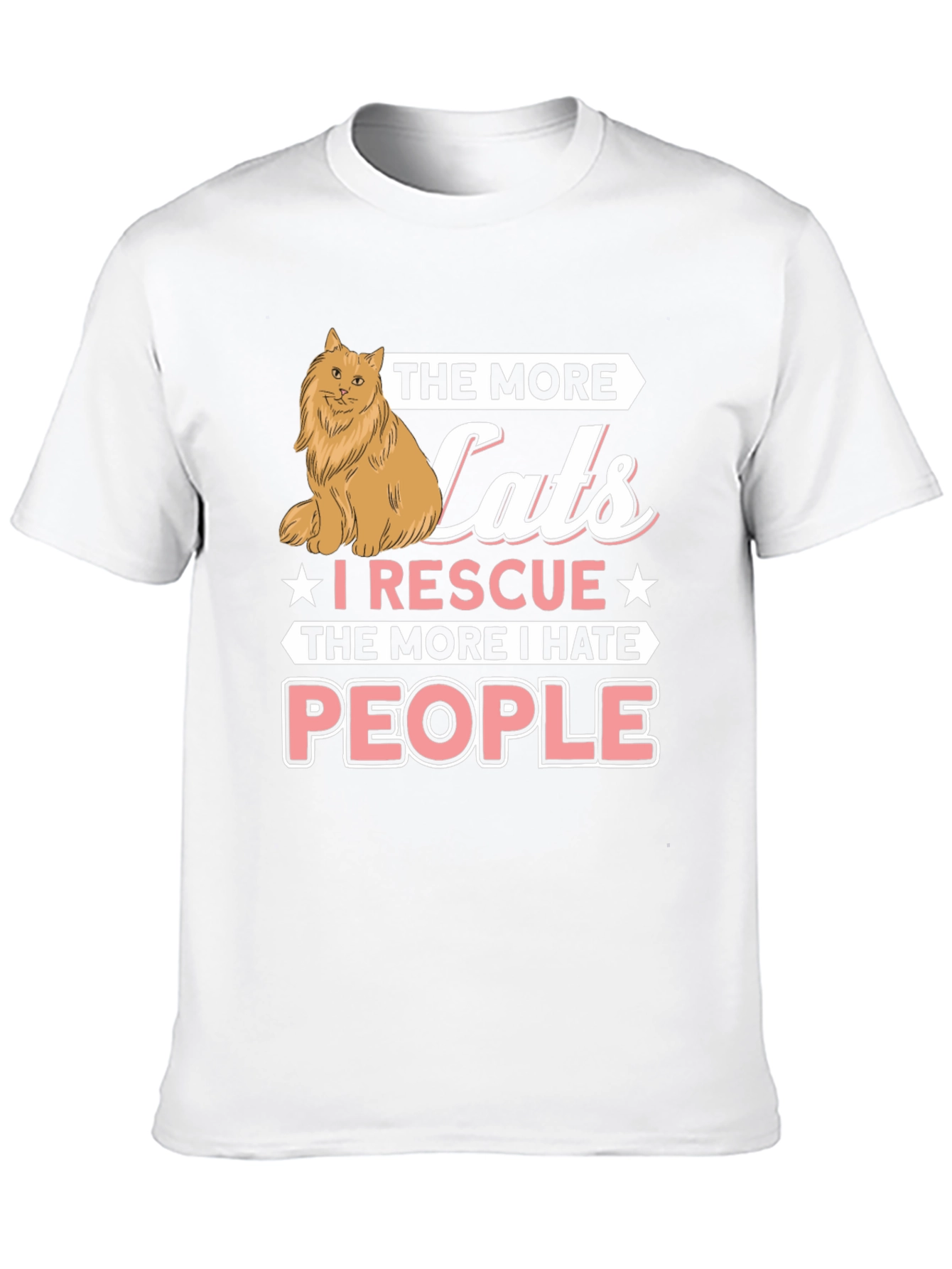 Black Funny Cat Rescue T-Shirt - "Hate People" Graphic Tee view 10