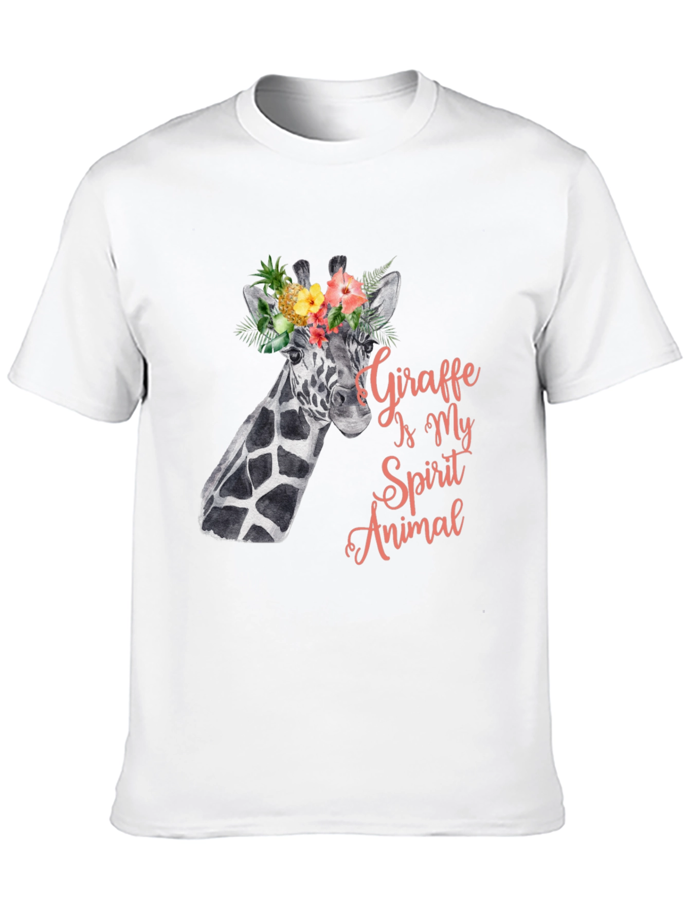 Black Giraffe Spirit Animal Tee - Floral Crown Giraffe Shirt view 10
