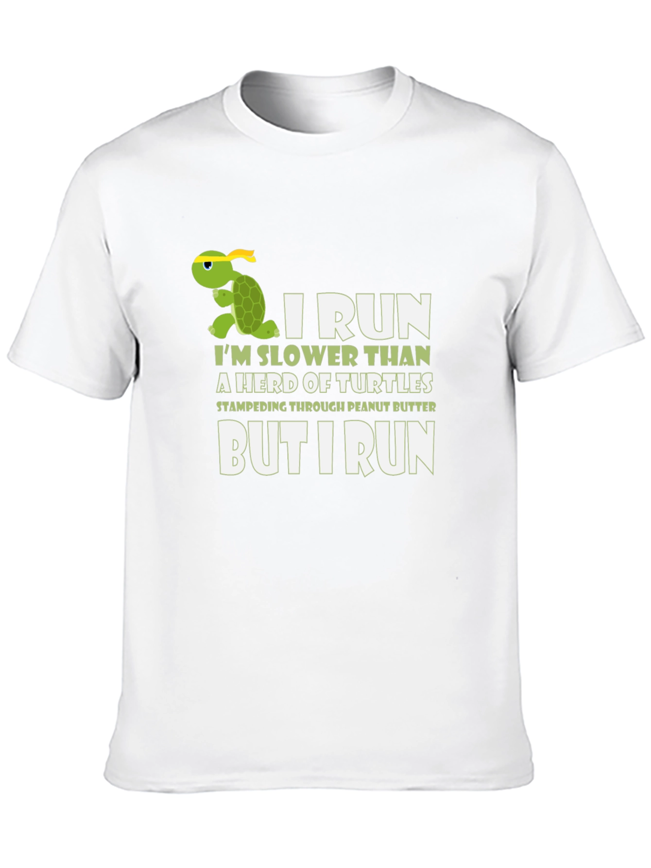 Black Funny Turtle Running T-Shirt - I Run Slower view 10