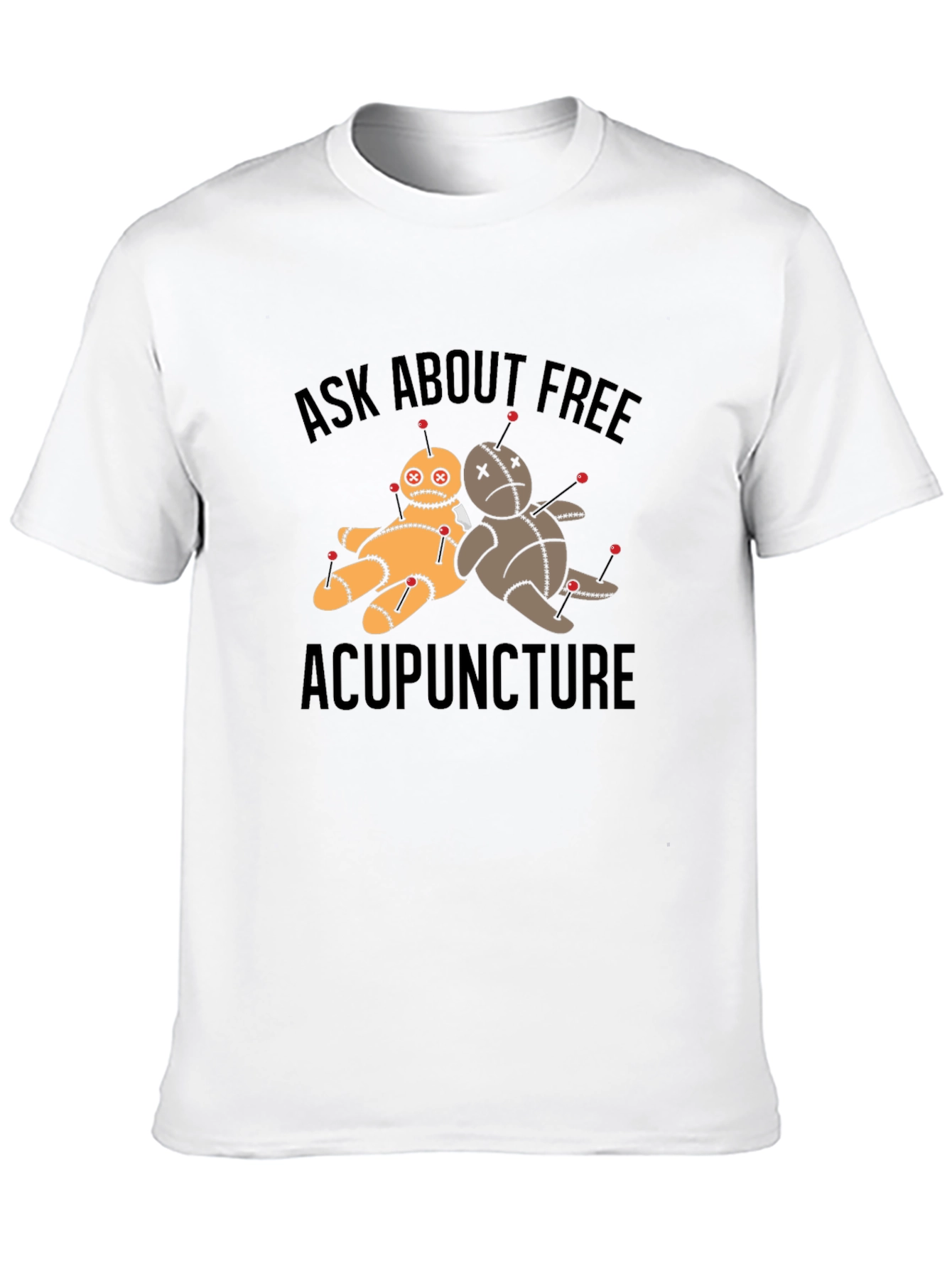 Black Ask About Free Acupuncture T-Shirt view 10