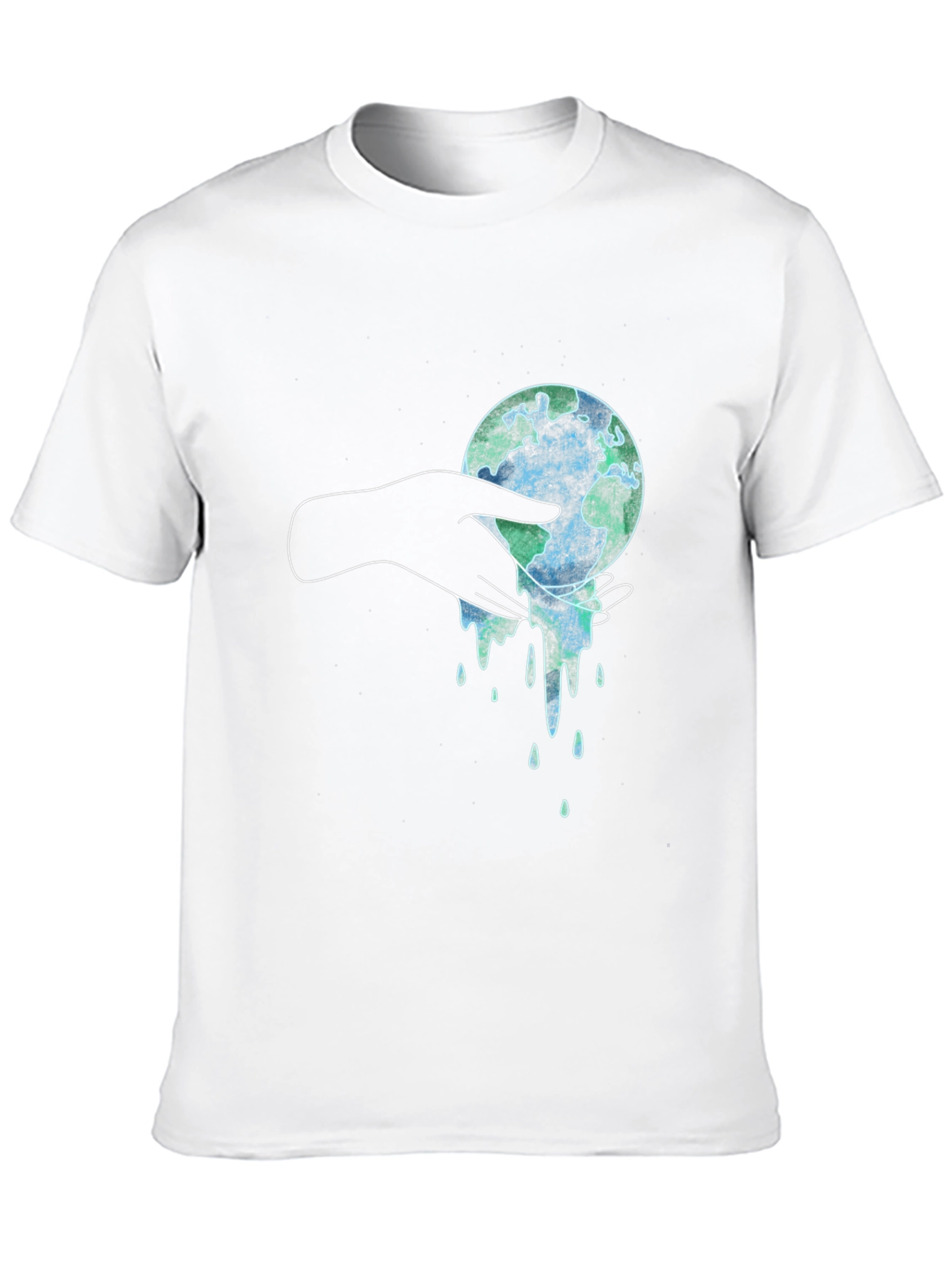 Black Melting Earth Graphic Tee - Save the Planet T-Shirt view 10