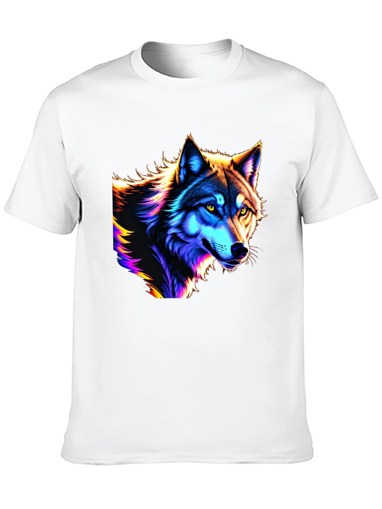 Black Neon Wolf Graphic T-Shirt view 10