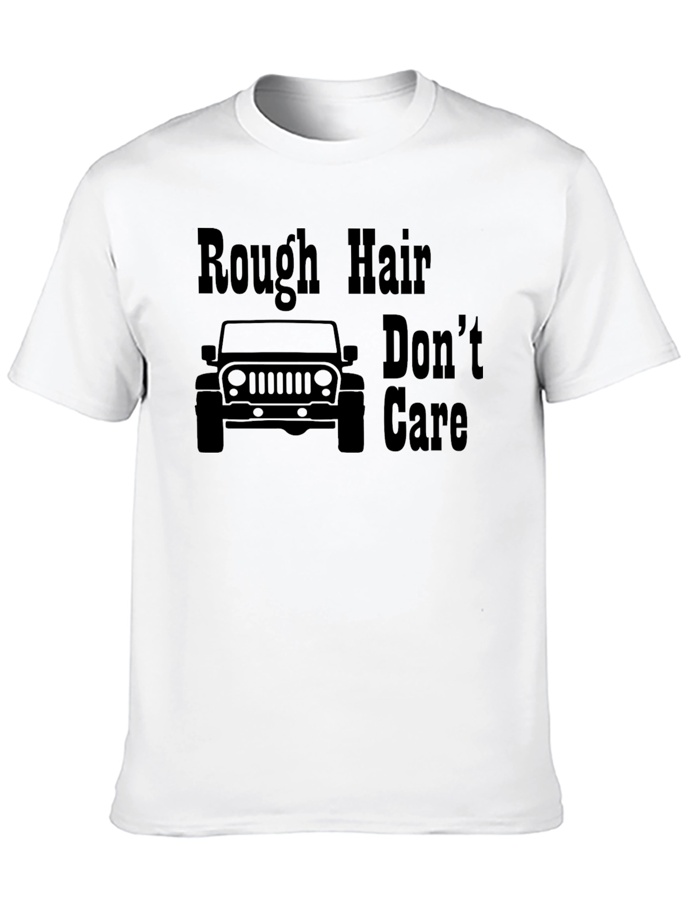Black Rough Hair Don't Care Jeep Graphic Tee view 10
