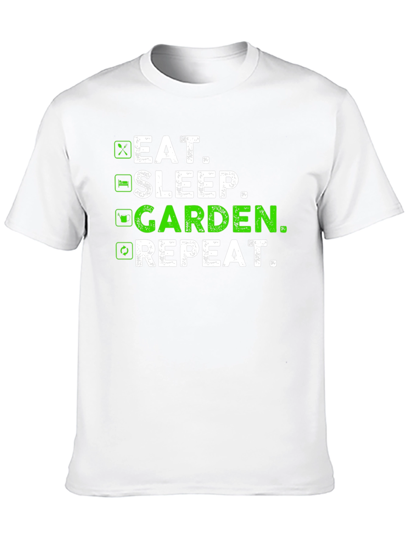 Black Eat Sleep Garden Repeat T-Shirt - Gardener Gift view 10