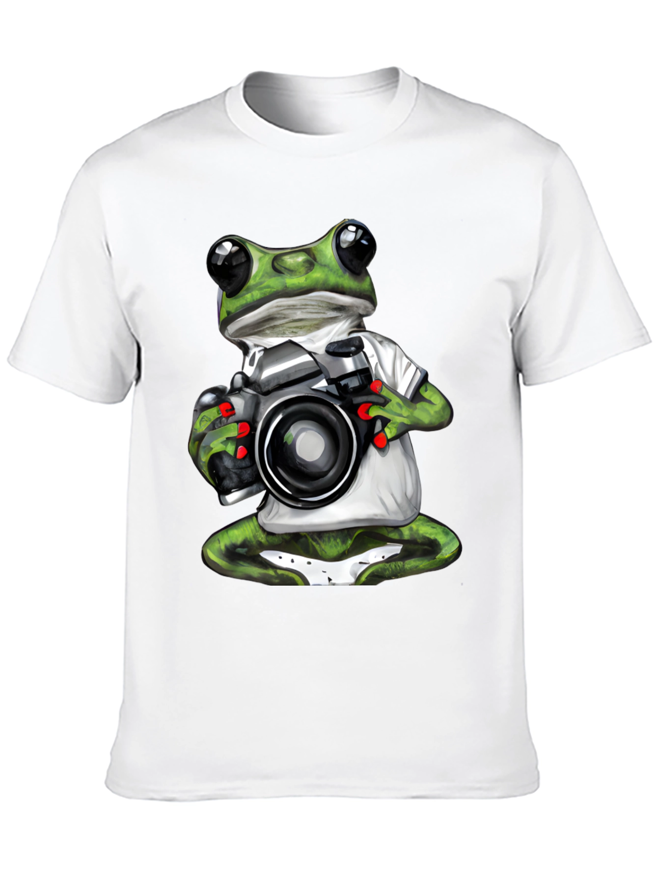 Black Frog Photographer Graphic T-Shirt - Unique Novelty Tee view 10