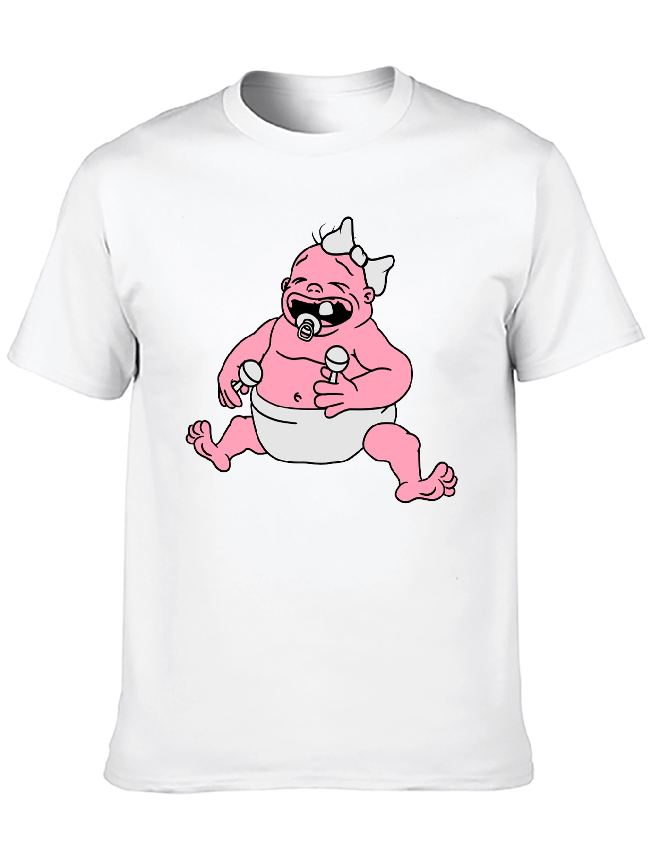 Black Cartoon Baby Graphic Black T-Shirt view 10