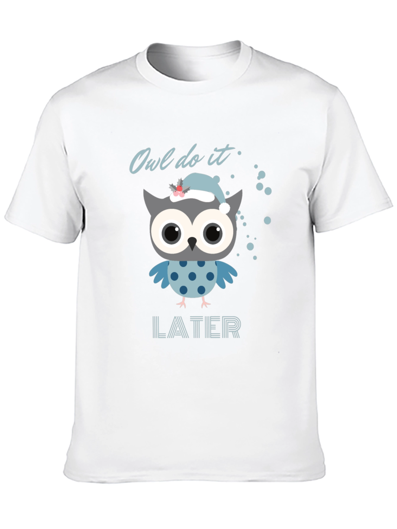 Black Owl Do It Later T-Shirt - Funny Graphic Tee view 10