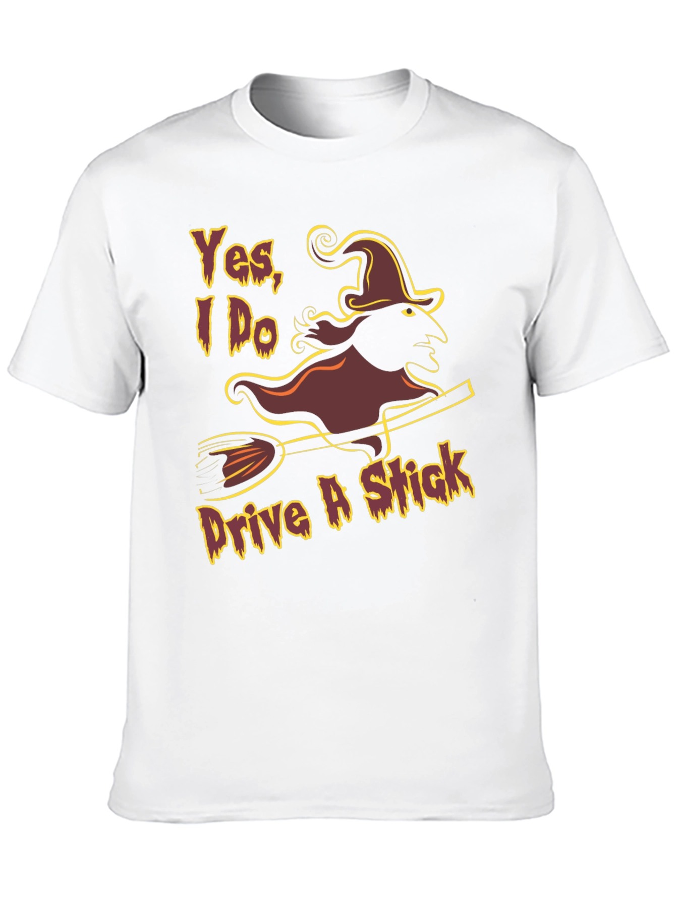 Black Yes, I Do Drive A Stick Witch Graphic T-Shirt view 10