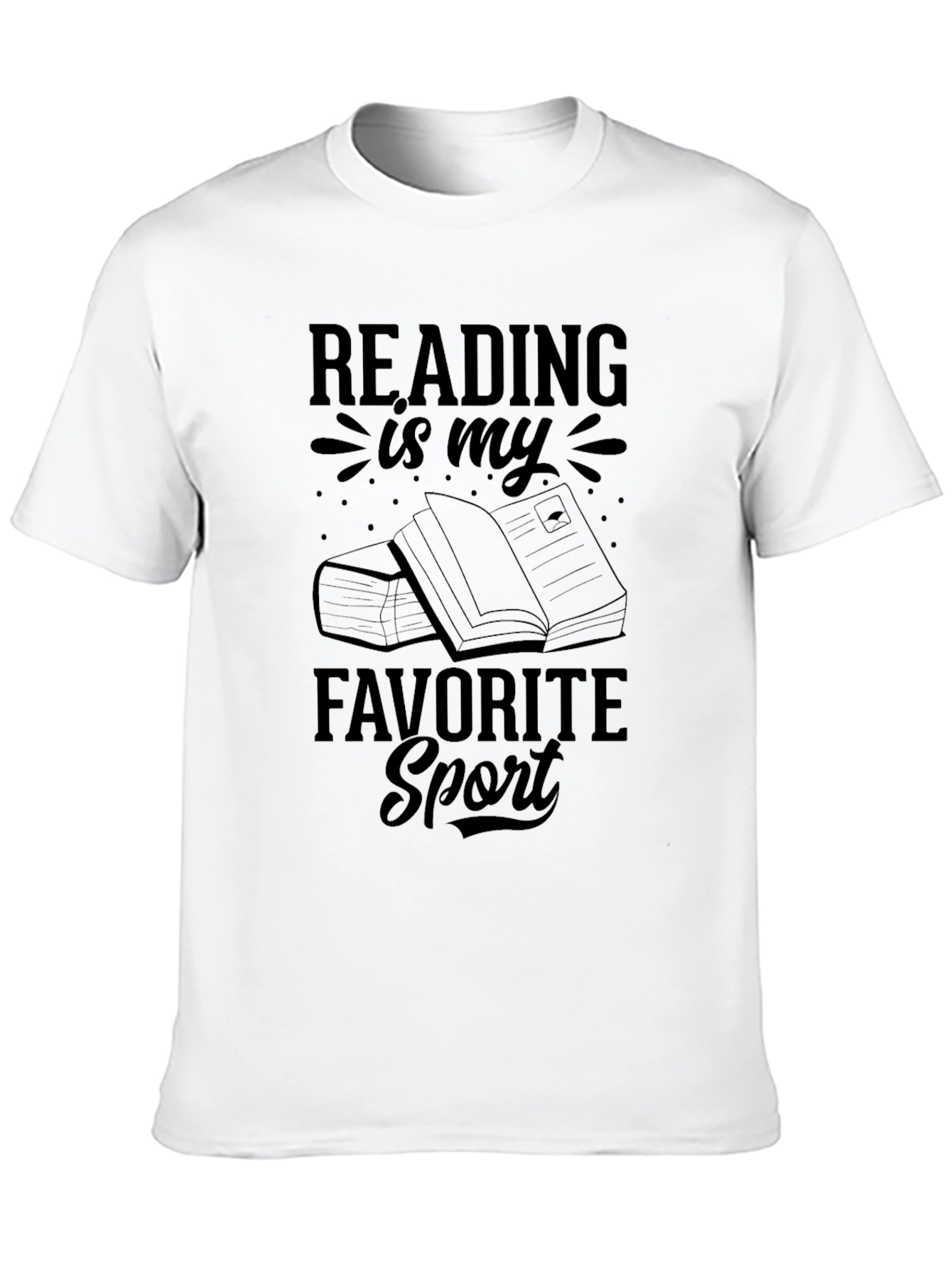 Black Reading Is My Favorite Sport Graphic T-Shirt view 10